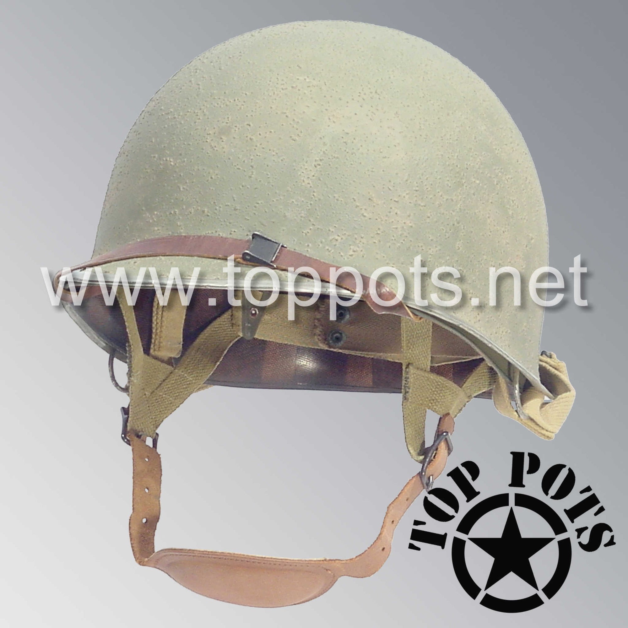 WWII US Army Aged Original M2 Paratrooper Airborne Helmet D Bale Shell and Liner