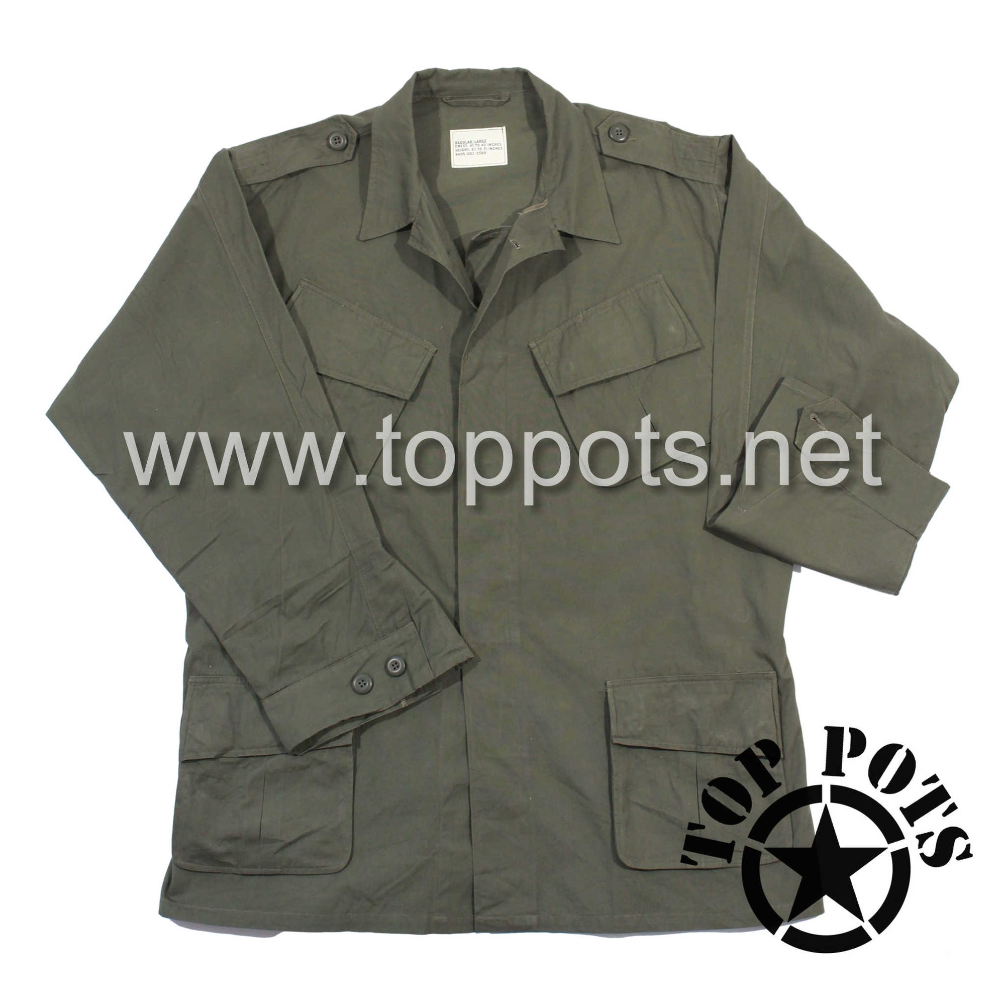 Vietnam War US Army Reproduction Ripstop Poplin Tropical Jungle Uniform Olive Drab Fatigue Jacket – Third Pattern