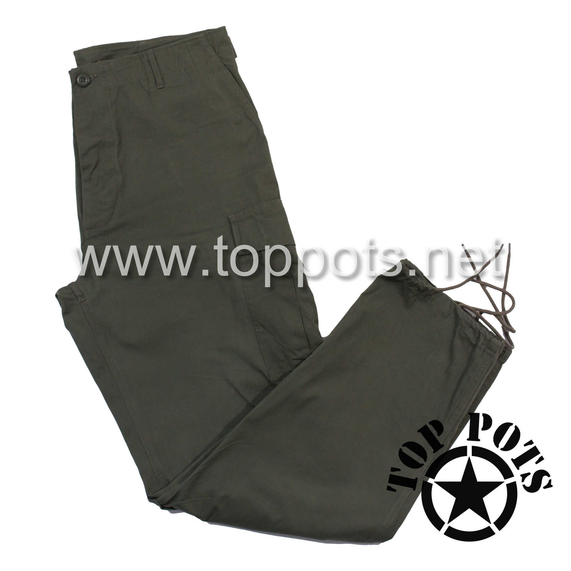 Vietnam War US Army Reproduction Ripstop Poplin Tropical Jungle Uniform Olive Drab Fatigue Trouser Pants – Third Pattern
