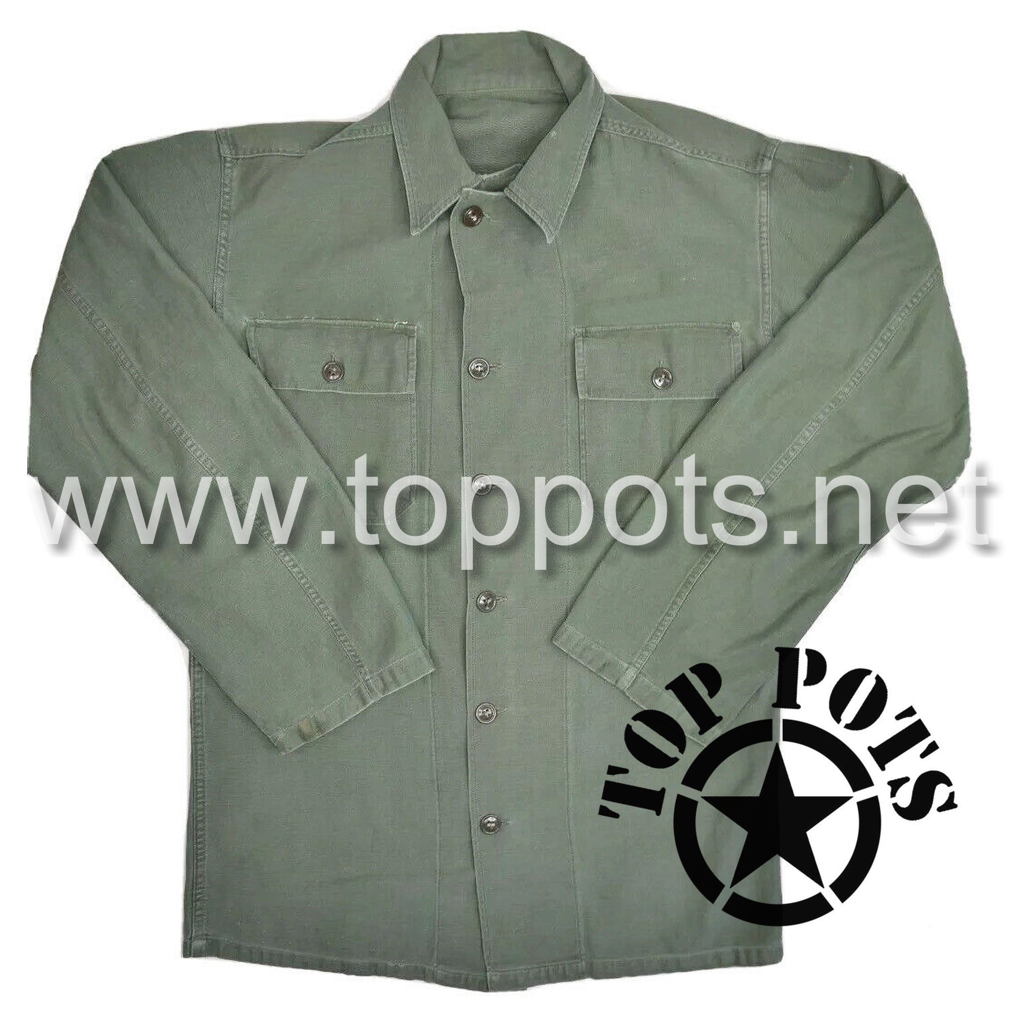 Vietnam War US Army Reproduction Cotton Sateen OG-107 Utility Uniform Fatigue Jacket – Type I (1952 -1963)