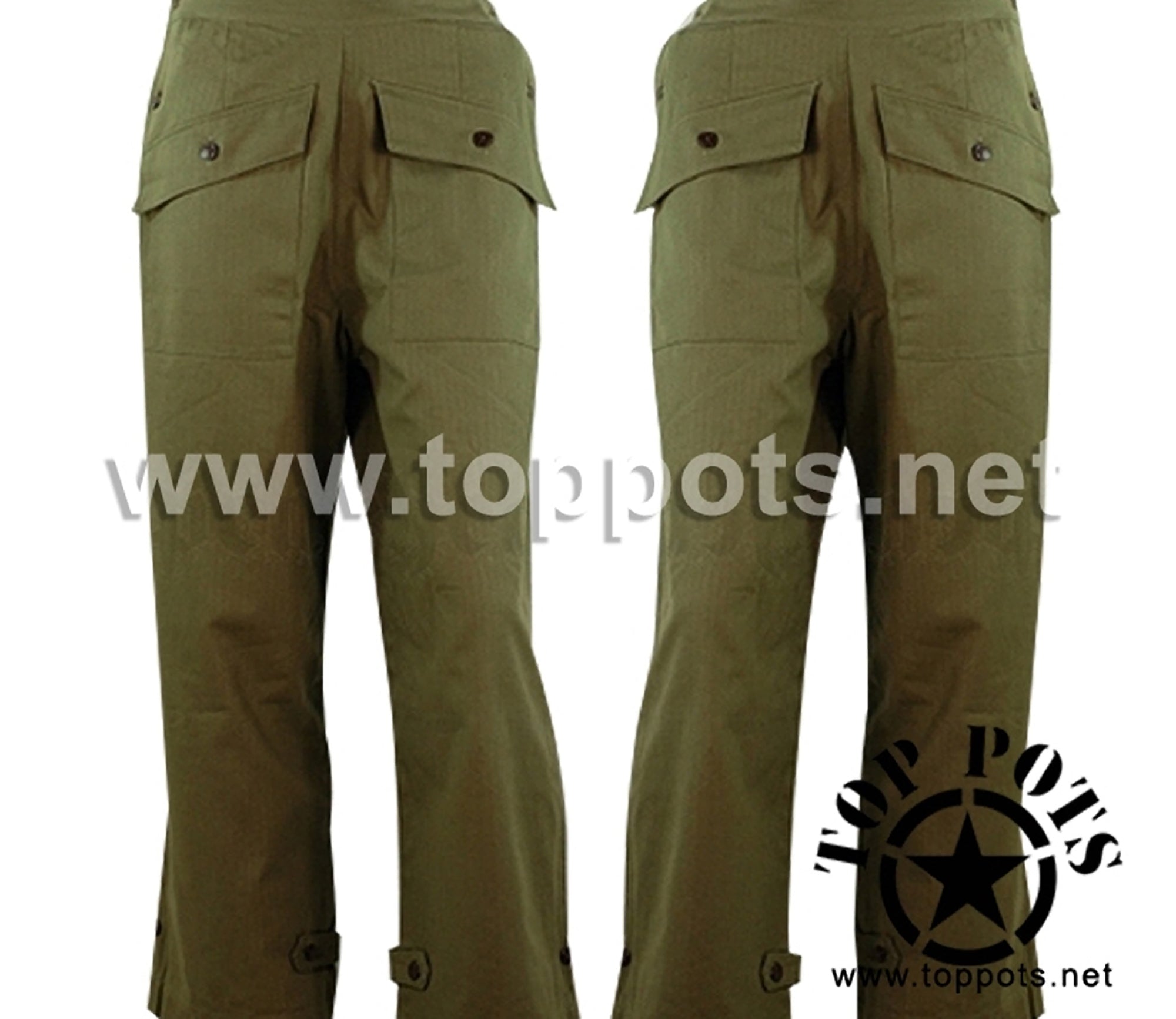 WWII US Army Reproduction M1943 Cotton Olive Drab WAC HBT Uniform Field Trousers – Fatigue Pants