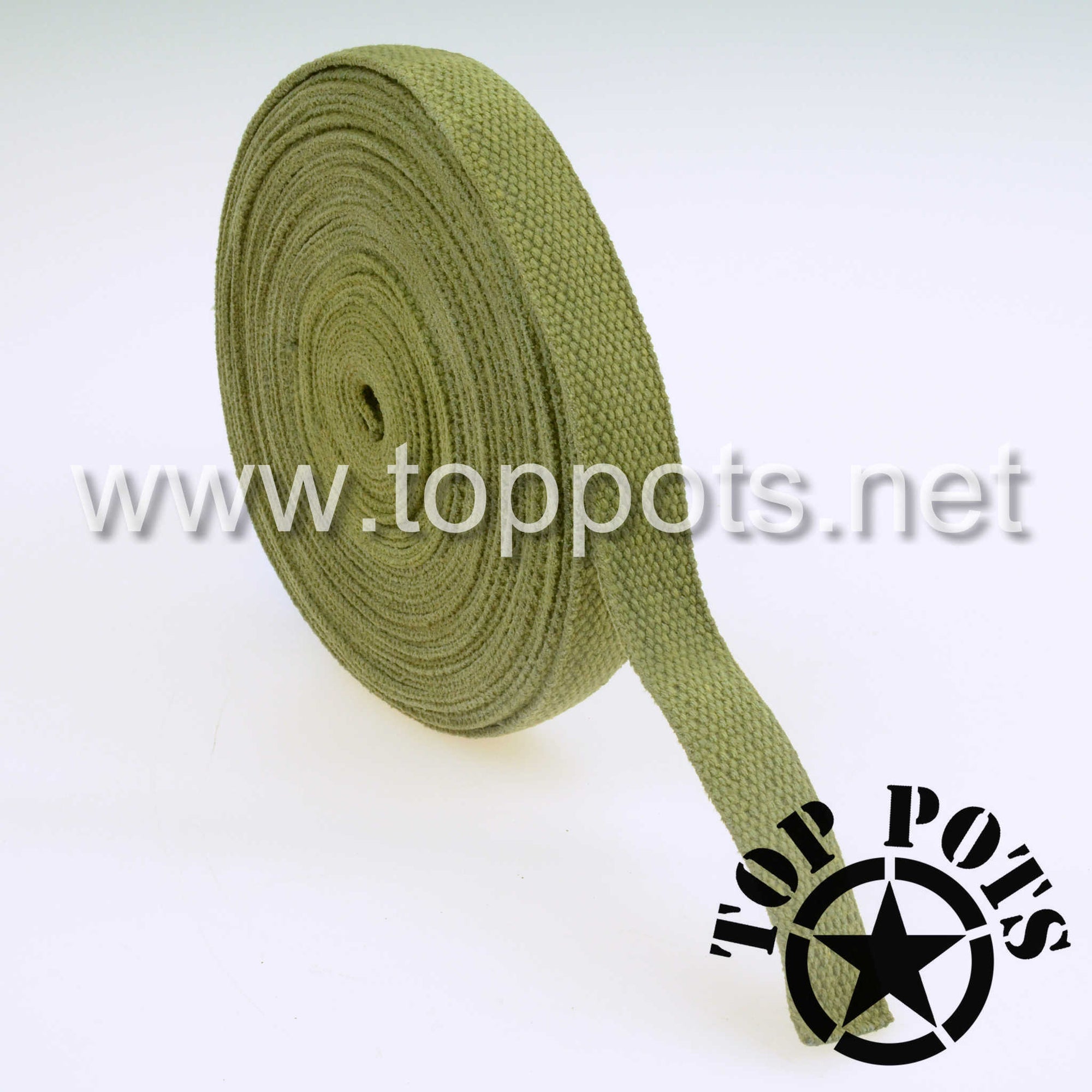 WWII US Army M1C Paratrooper Helmet Liner Cotton Olive Drab 3 A Strap Webbing - Needle Loom