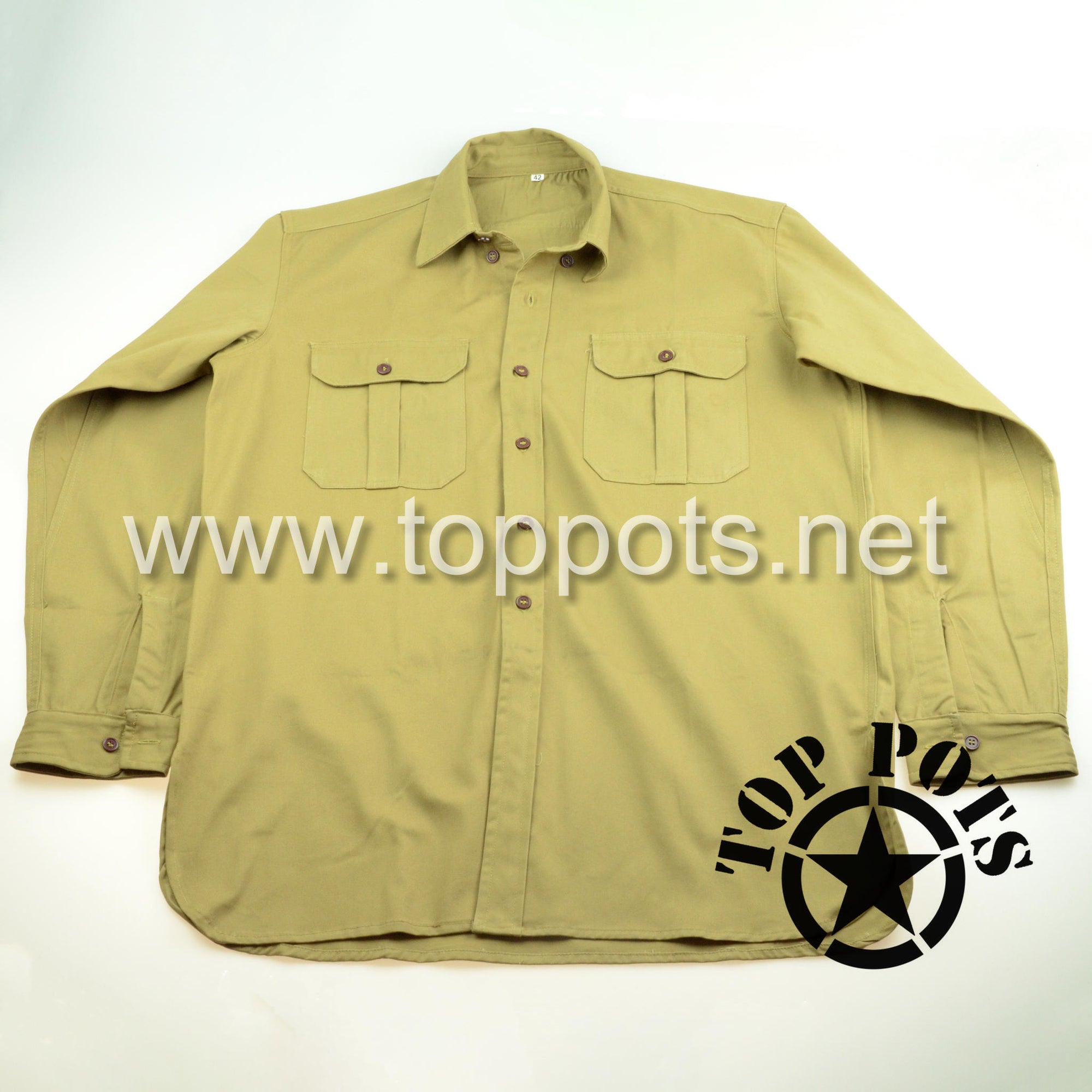 WWII Canadian Army Reproduction Cotton Khaki Uniform Service Shirt – Khaki Drill