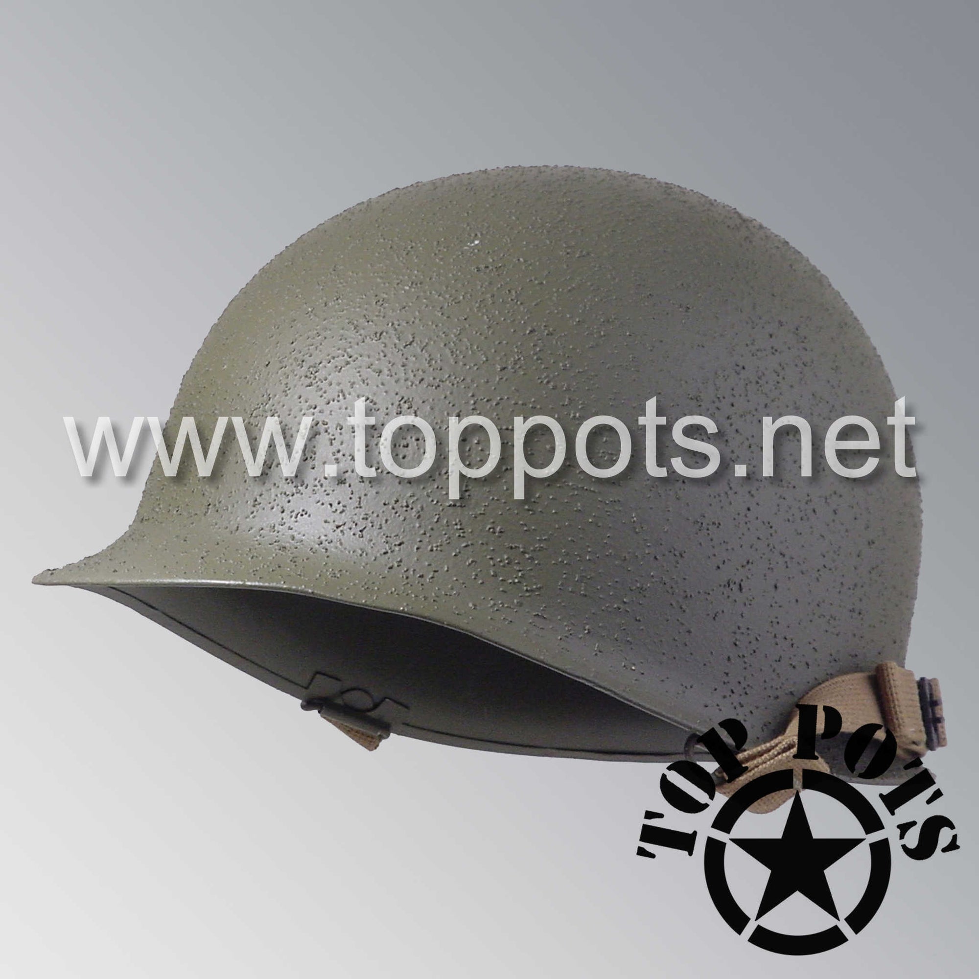 WWII US Army Restored Original M1 Infantry Helmet Swivel Bale McCord Shell with Chinstraps