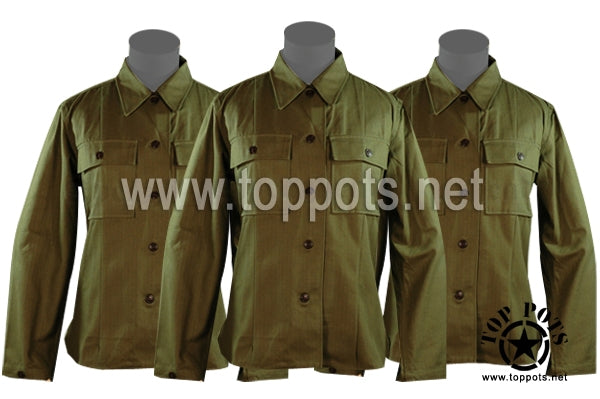 WWII US Army Reproduction M1944 Cotton Olive Drab WAC HBT Uniform Field Jacket – Fatigue Shirt
