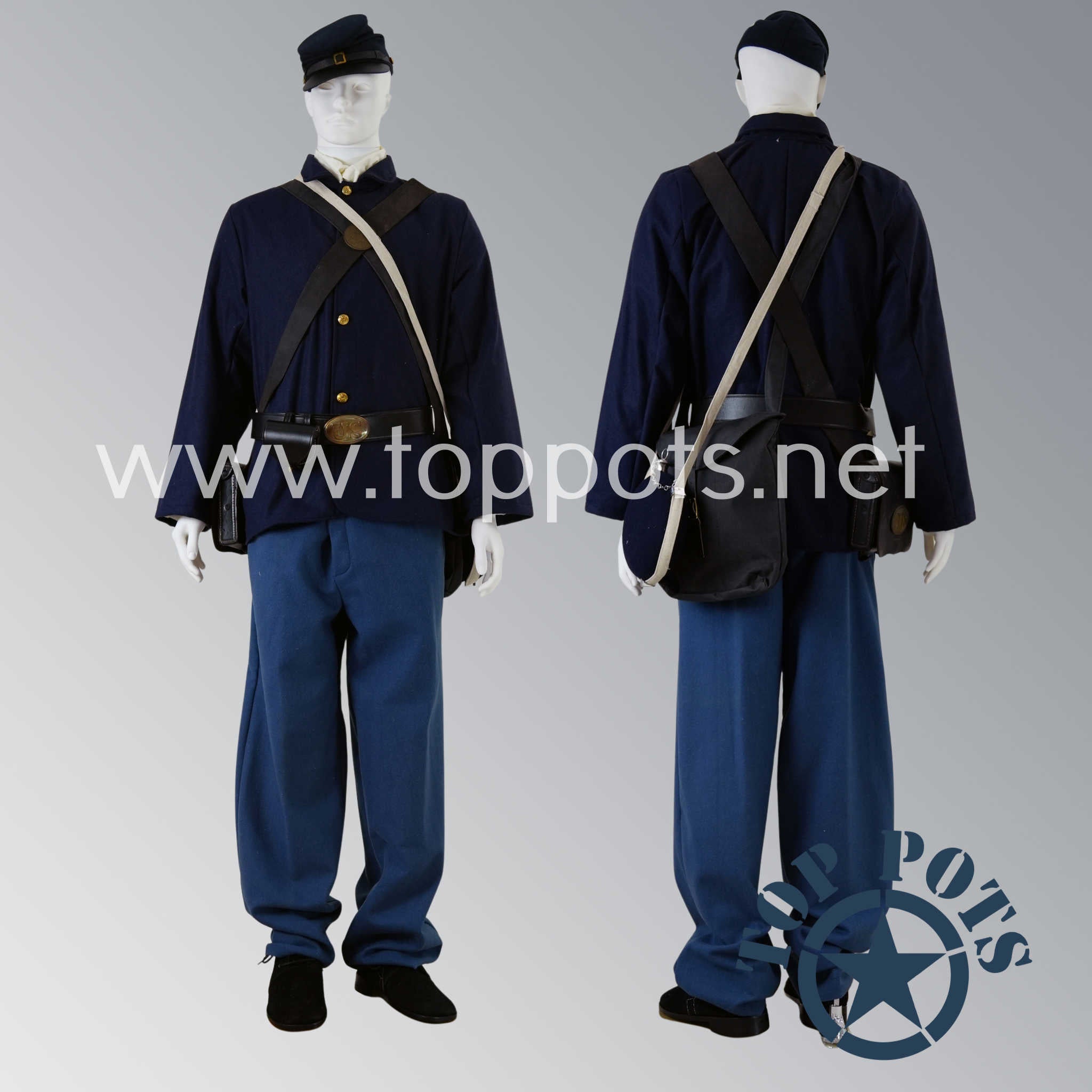 AMERICAN CIVIL WAR US UNION ARMY UNIFORM & EQUIPMENT SET (11 PIECES) - Top Pots