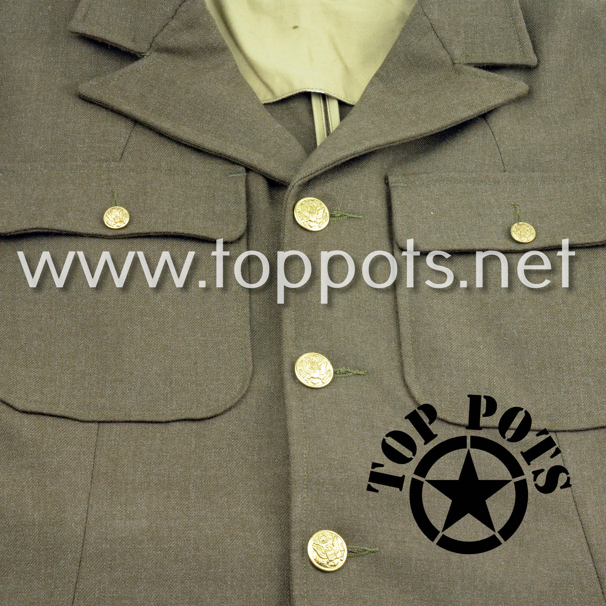 WWII US Army Reproduction M1939 Wool Enlisted Service Class A Uniform - Top Pots WWII US Army Reproduction M1939 Wool Enlisted Service Class A Uniform - Top Pots