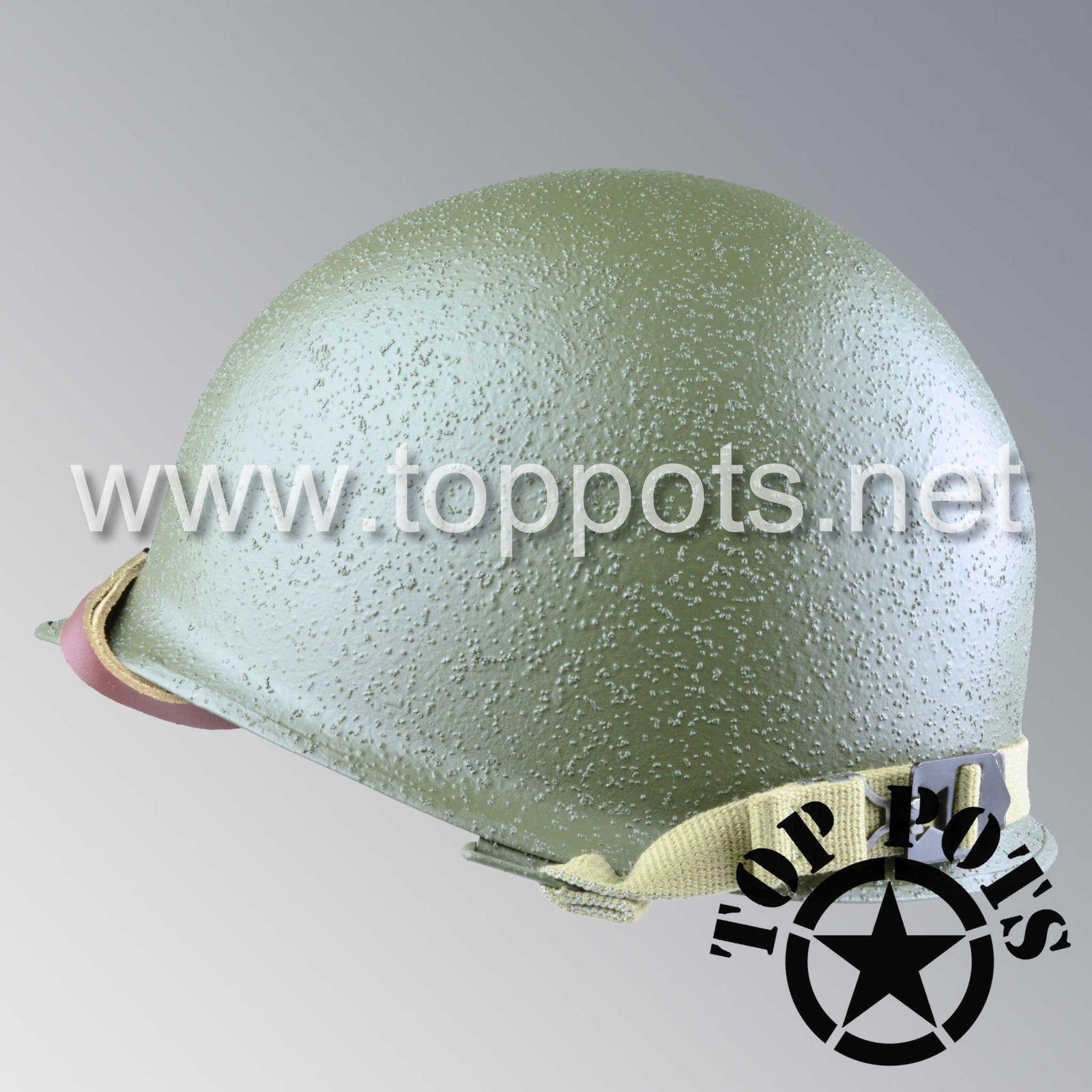 WWII US Army Reproduction M1 Infantry Helmet Swivel Bale Shell and Liner - Economy Model