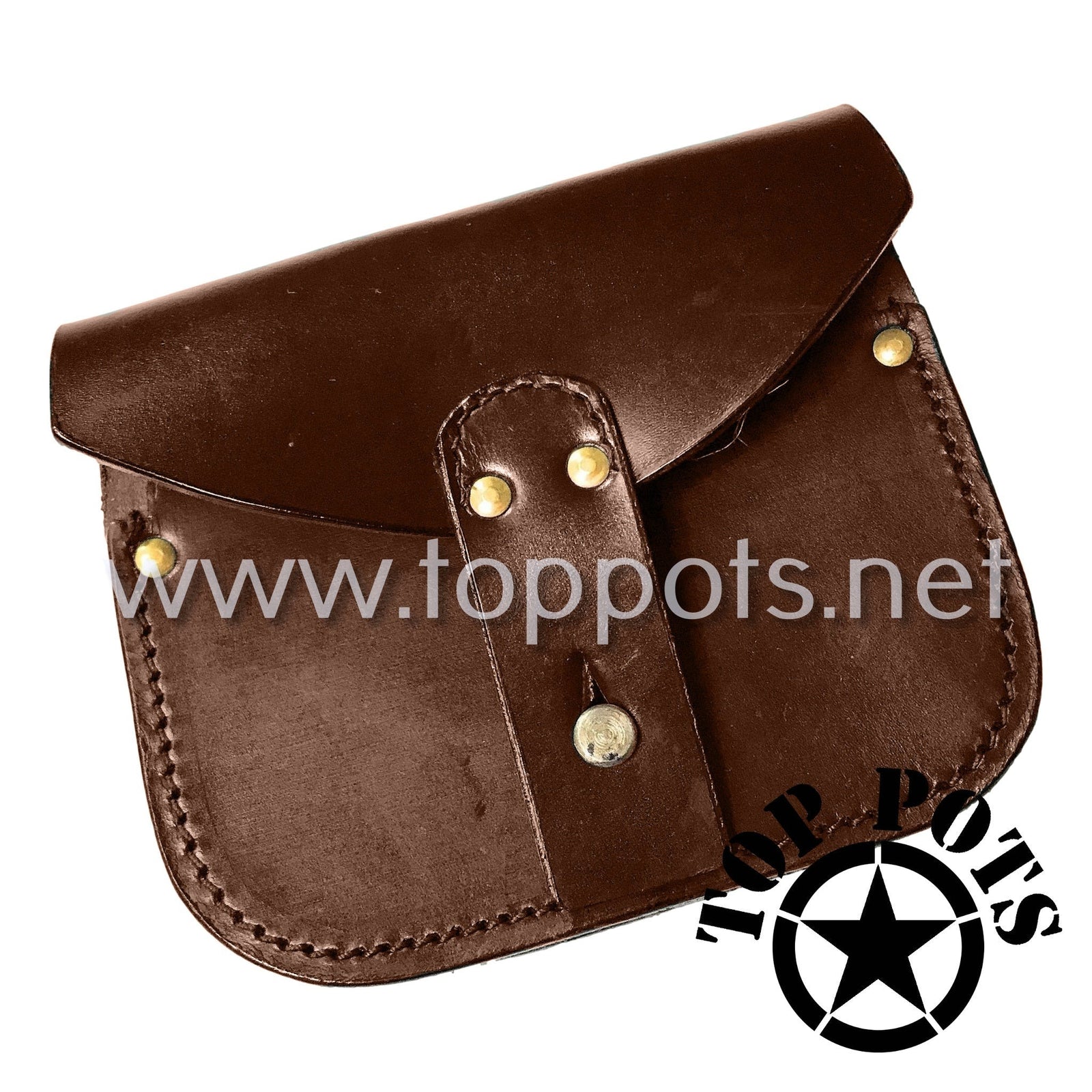 WWI French Army Reproduction Leather Uniform Combat Equipment Belt, Y Straps, Ammunition Pouches, Bayonet Frog and Canteen – Complete Set