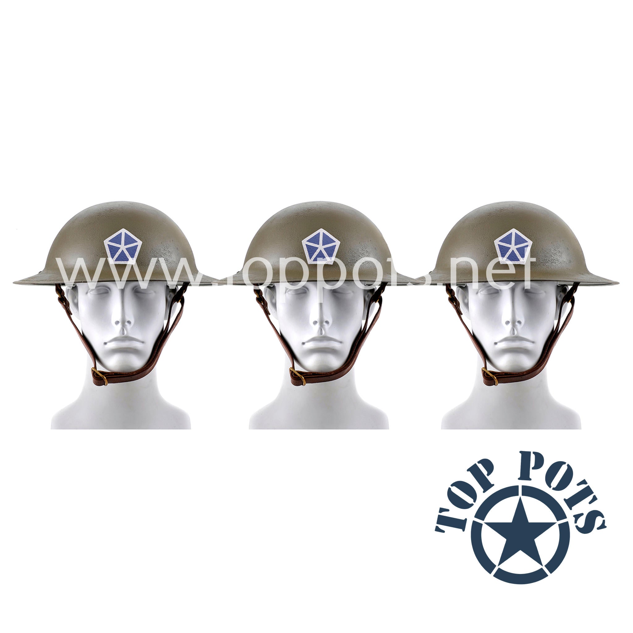 doughboy motorcycle helmet for sale WWI US Army Reproduction American Doughboy M1917 Enlisted Brodie Helme - Top Pots