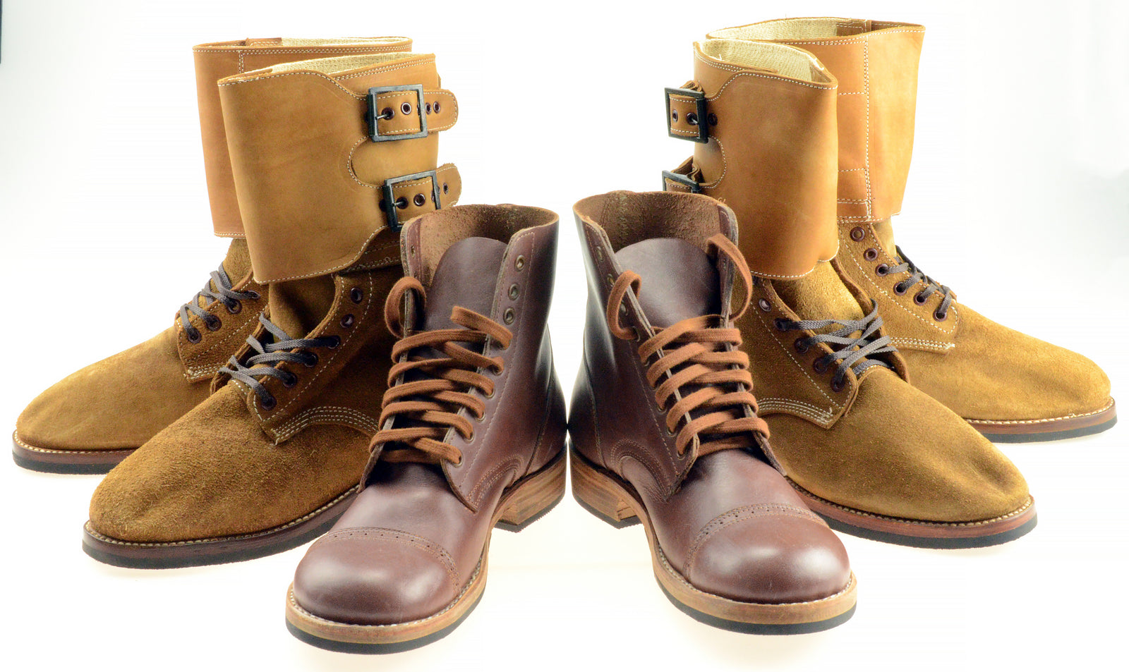 WWII US Army Service Shoes & M1943 Buckle Combat Boots 