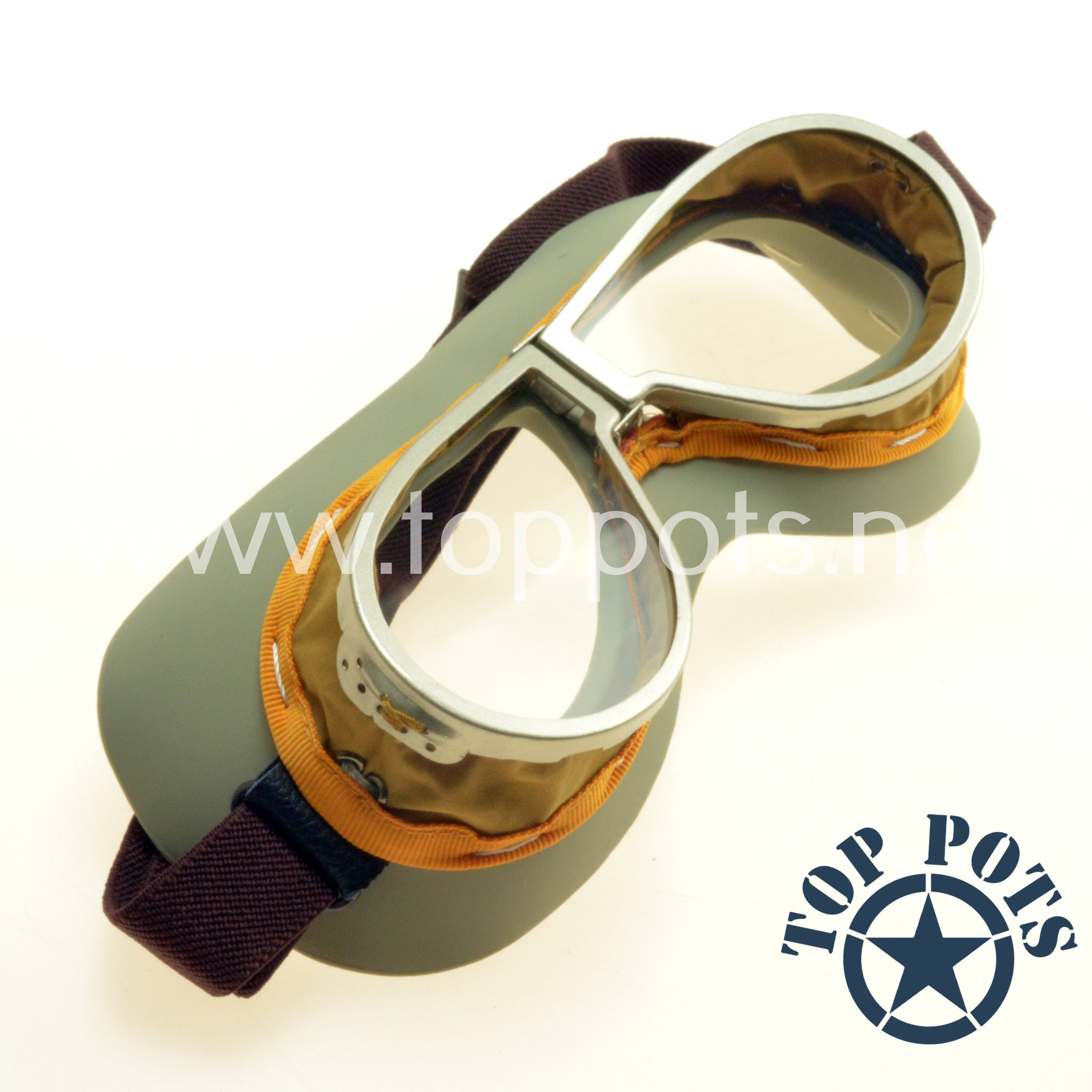 goggles leather WWII US Army Reproduction M1938 Leather Armored Tanker Helmet with Gog - Top Pots