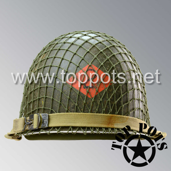 M1 Ranger Helmet WWII US Army Aged Original M1 Infantry Helmet Swivel Bale Shell and Li ...