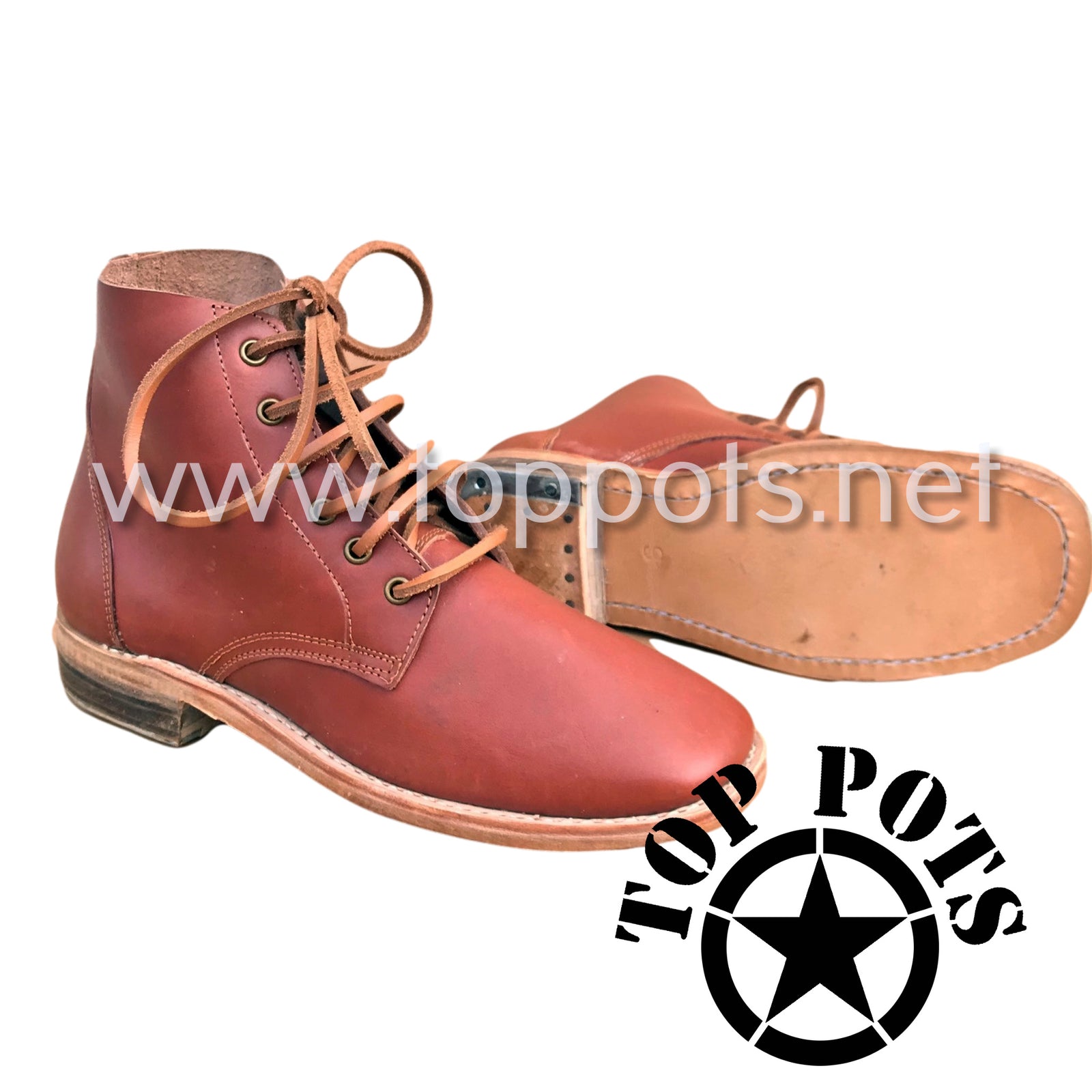 WWI Australian Army Reproduction Uniform Leather Service Shoe Marching Boots