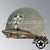 WWII US Army Aged Original M1 Infantry Helmet Fix Bale Shell and Liner with 2nd Infantry Division Officer Emblem