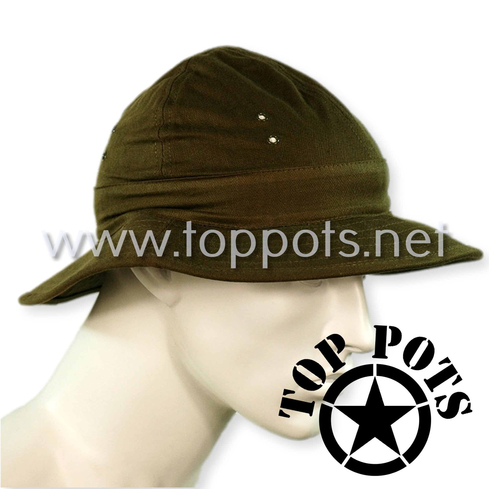 WWII US Army Reproduction M1941 Cotton Olive Drab WAC HBT Uniform Field Cap – Daisy Mae Hat