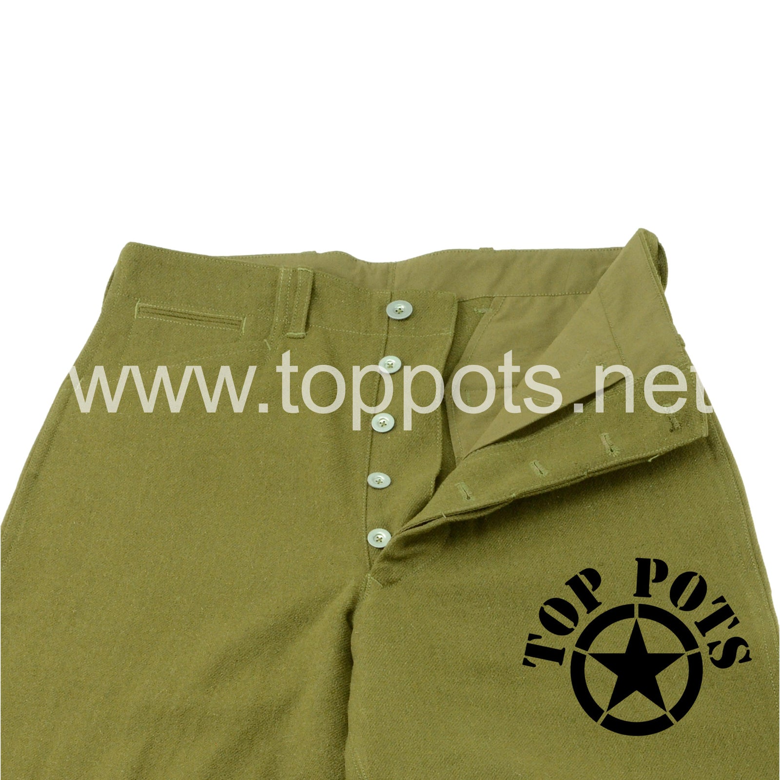 WWI US Army Reproduction American Doughboy M1918 Wool Enlisted Uniform Trouser Pant – Straight Leg Pattern