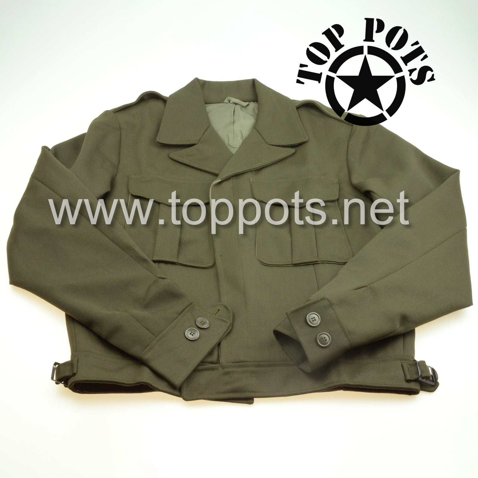 WWII US Army Reproduction Chocolate Wool Elastique Officer Uniform Field Coat – Ike Jacket