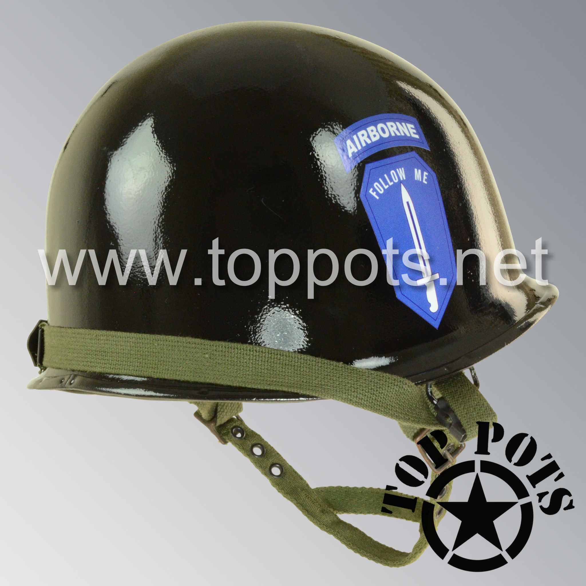 Vietnam War US Army Restored Original P55 M1C Paratrooper Airborne Hel - Top Pots