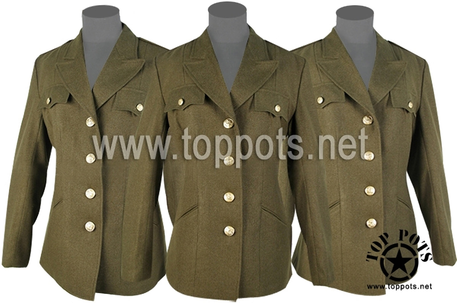 WWII US Army Reproduction Olive Drab Wool WAC Enlisted Uniform – Class A Jacket