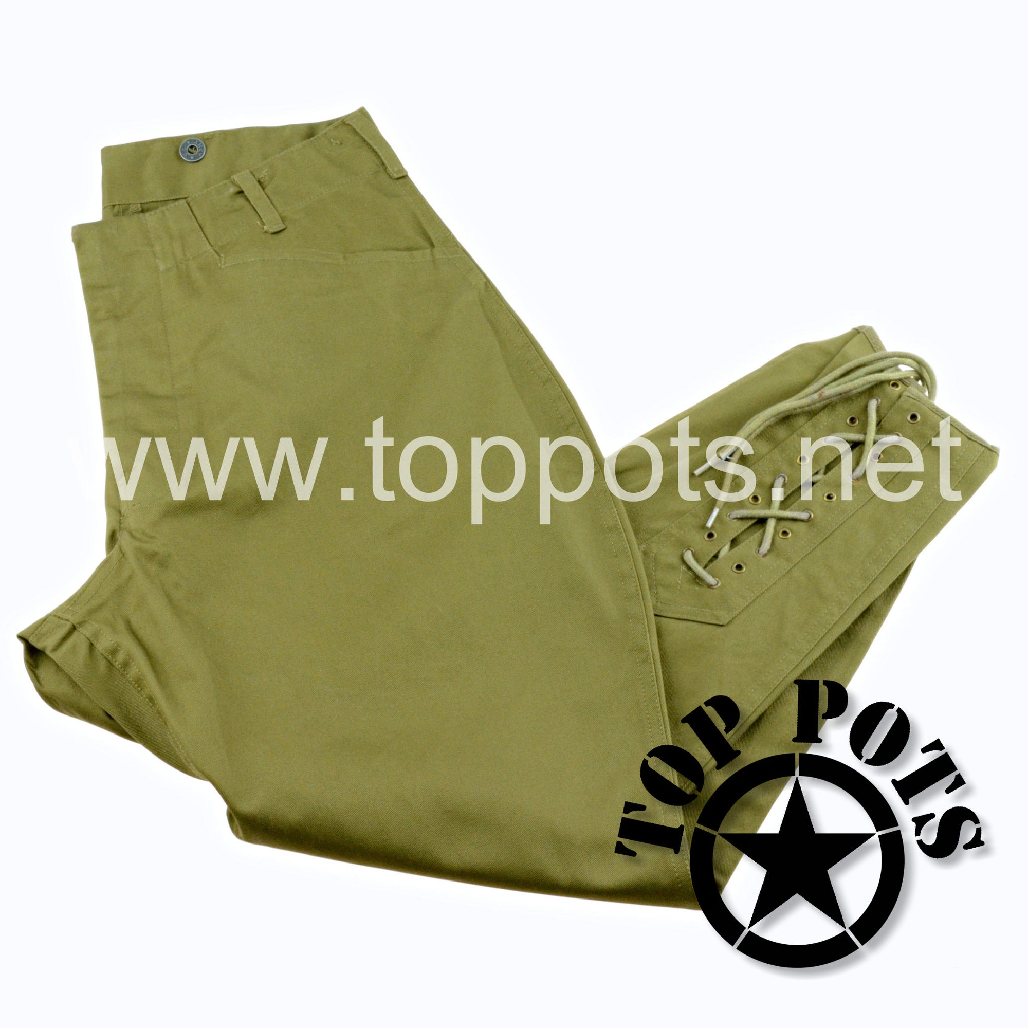 WWI US Army Reproduction American Doughboy M1912 Cotton Enlisted Summer Uniform Olive Drab Trouser Pant Breeches