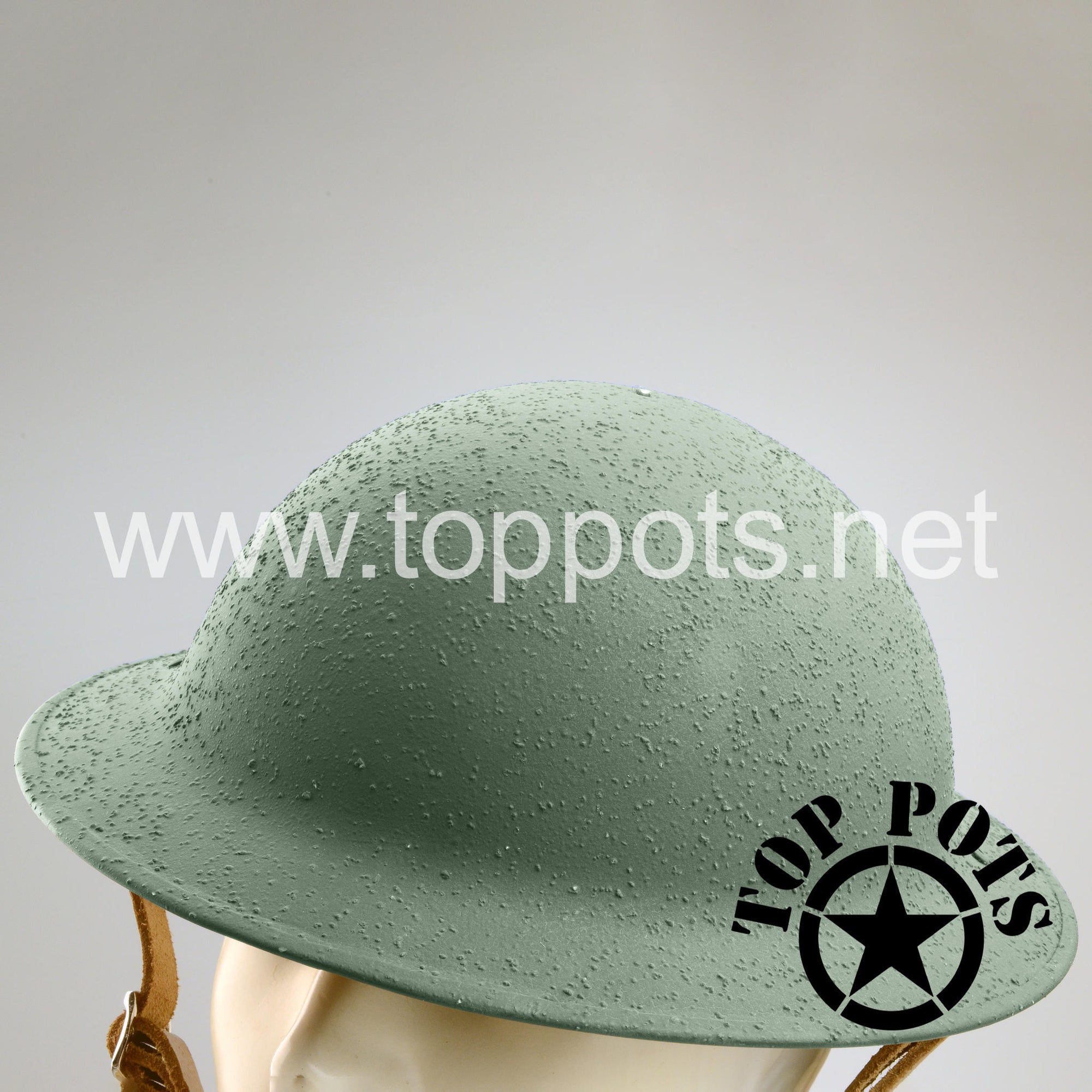 WWI Australian Army Reproduction M1916 MKI Enlisted Brodie Helmet with Burlap Cover – Textured Finish