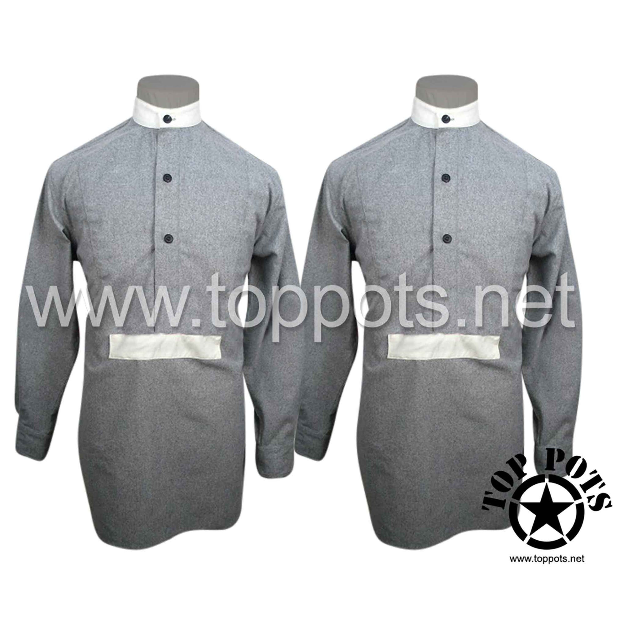 WWI British Army Reproduction Grey Wool Enlisted Uniform Collarless Service Shirt - Greyback