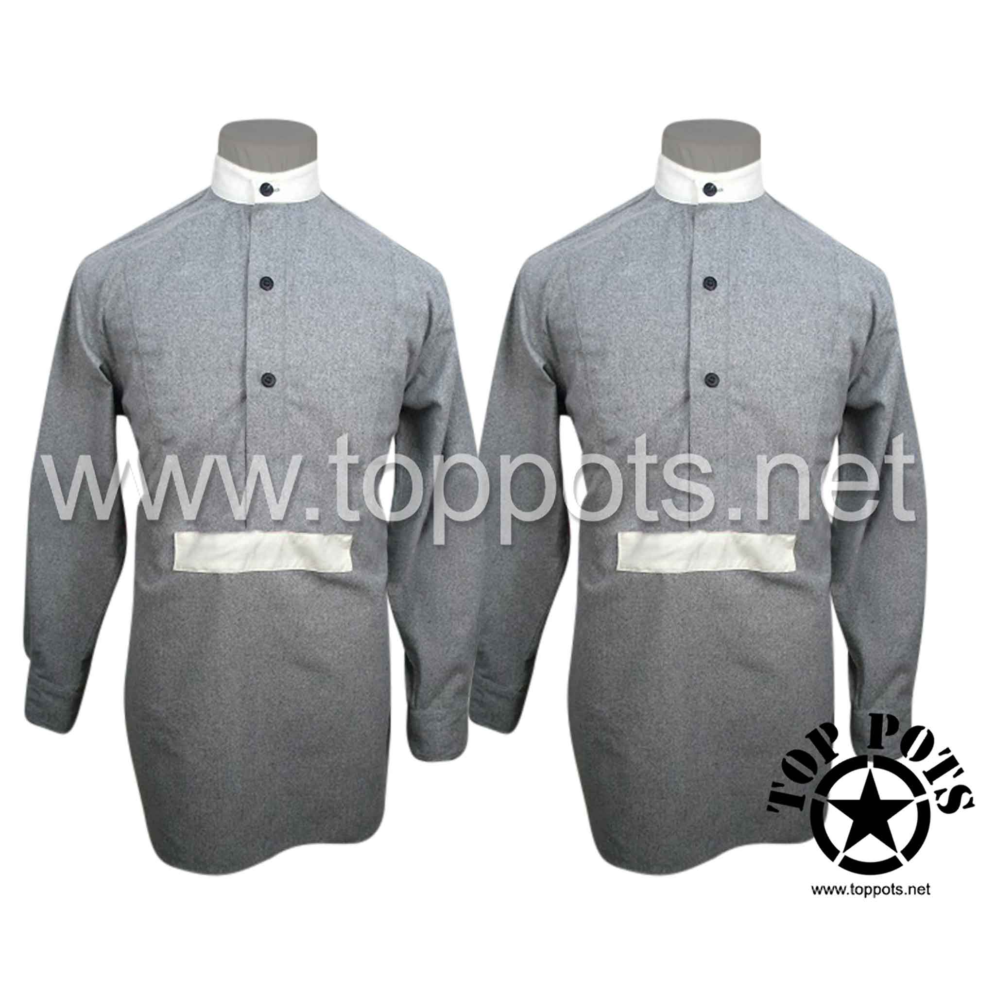 WWI British Army Reproduction Grey Wool Enlisted Uniform Collarless Service Shirt - Greyback WWI British Army Reproduction Grey Wool Enlisted Uniform Collarless Service Shirt - Greyback