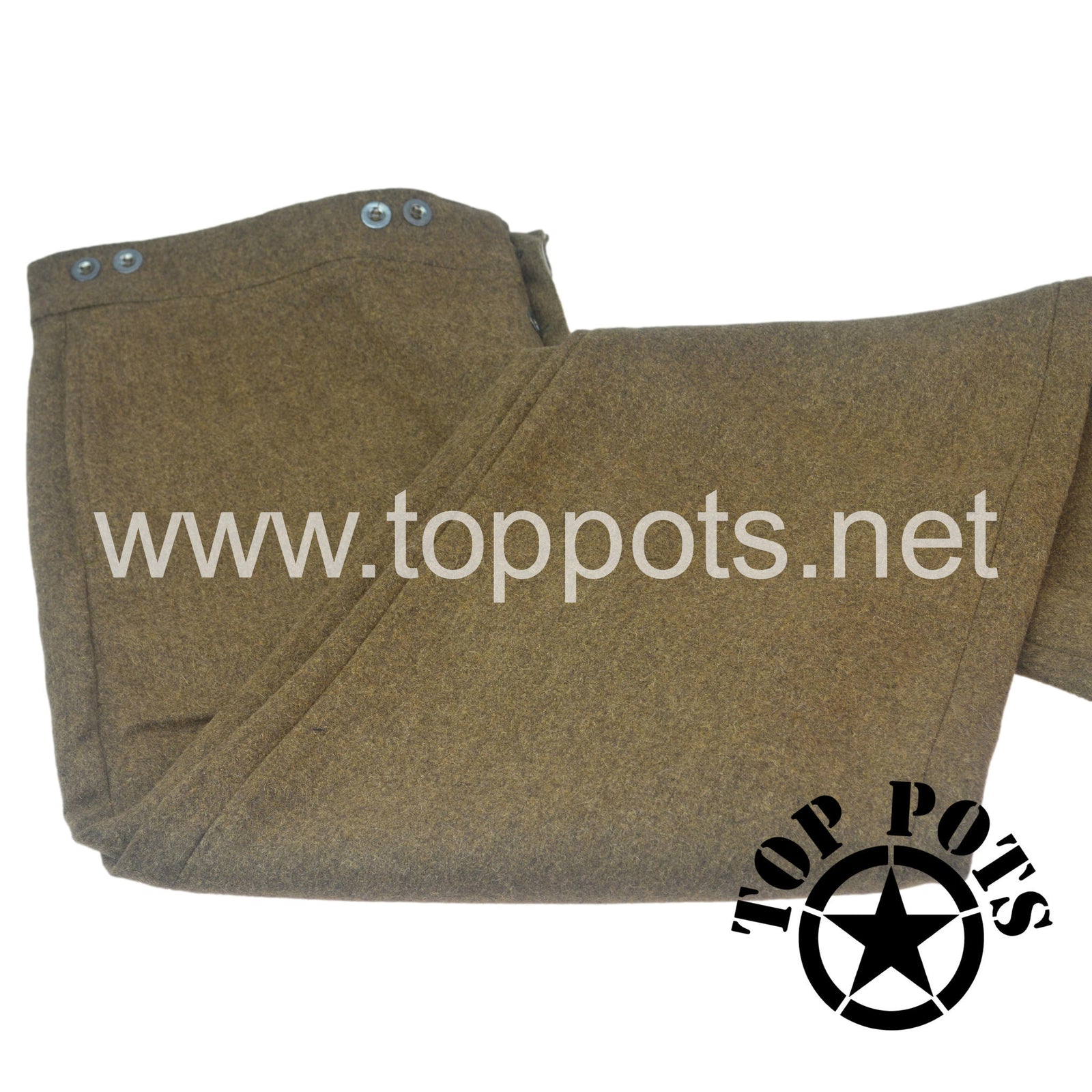 WWI Canadian Army Reproduction M1907 Wool Khaki Brown Enlisted Uniform Service Dress Trouser Pants