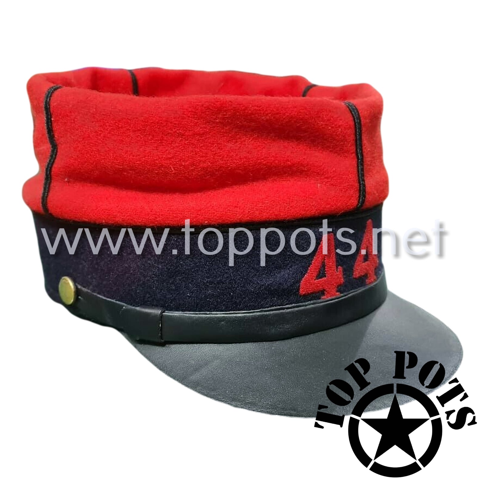 WWI French Army Reproduction Model 1884 Red Wool Uniform Kepi with Blue Band – Kepi M1884