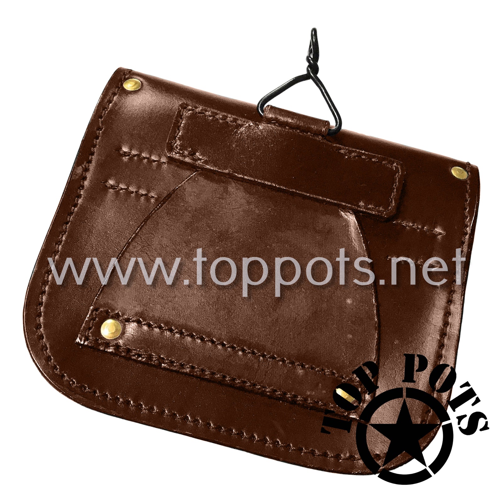 WWI French Army Reproduction Leather Uniform Combat Equipment Belt, Y Straps, Ammunition Pouches, Bayonet Frog and Canteen – Complete Set