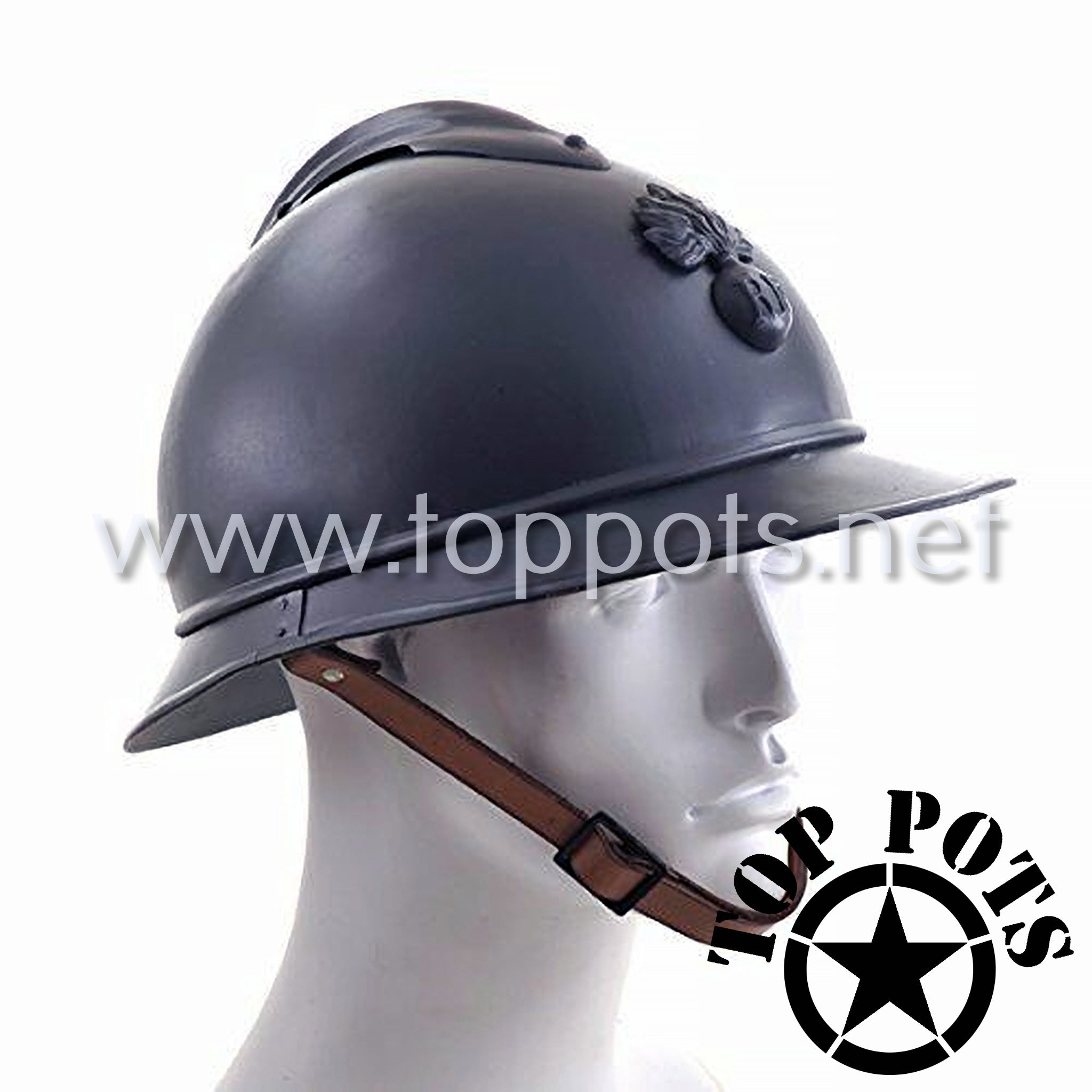 WWI French Army Reproduction Model 1915 Adrian Combat Helmet - Casque - Top Pots