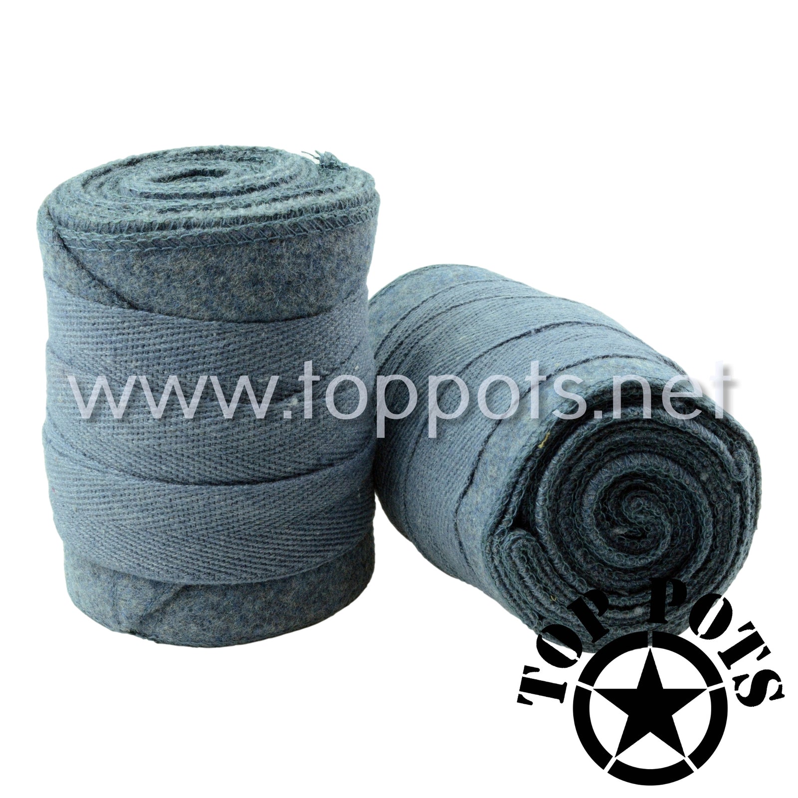 WWI French Army Reproduction Model 1915 Horizon Blue Wool Uniform Leg Wrap Leggings – Puttee Bleu Horizon M15