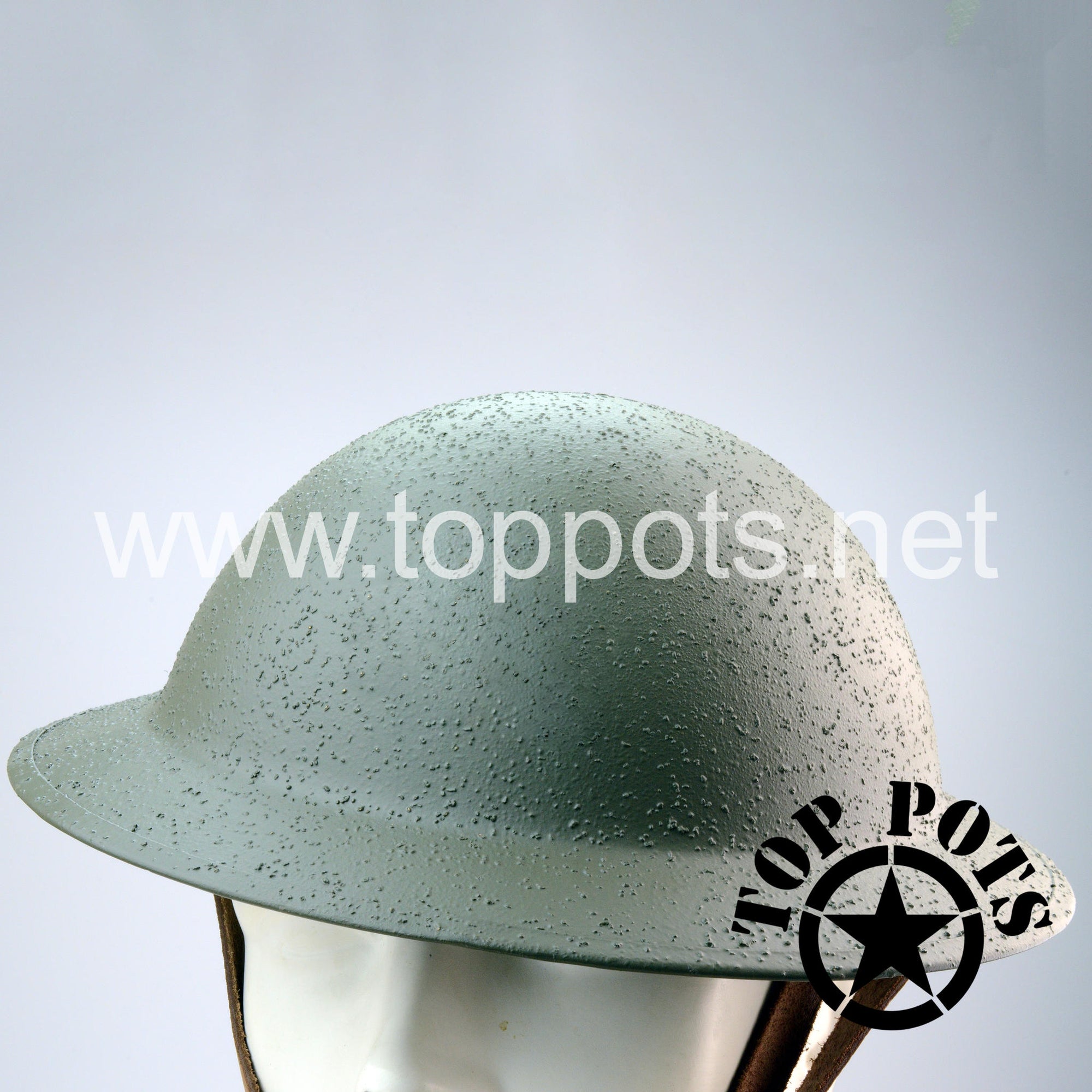 WWI US Army Reproduction American Doughboy M1917 Enlisted Brodie Helmet and Liner – Textured Finish
