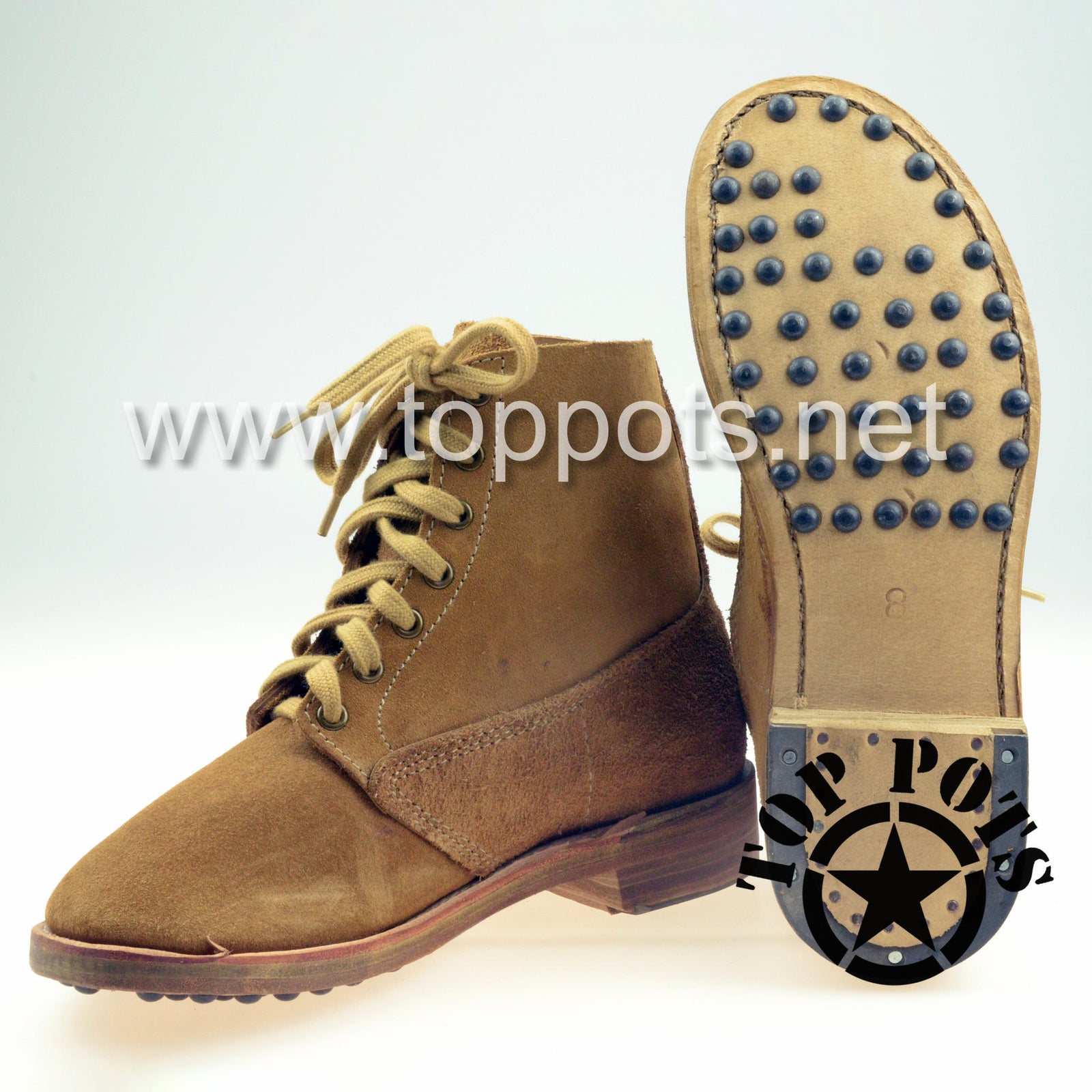 WWI US Army Reproduction American Doughboy M1917 Leather Marching Service Trench Boots