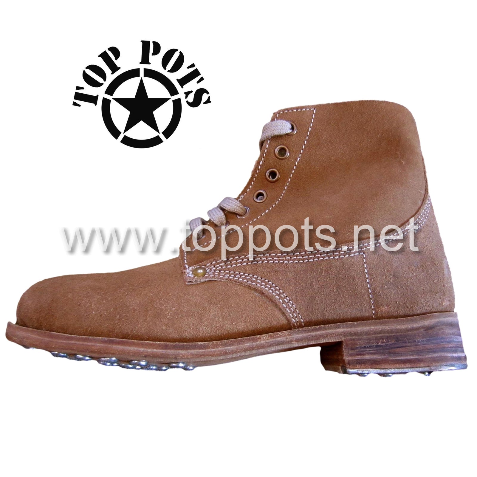 WWI US Army Reproduction American Doughboy M1918 Leather Marching Service Trench Boots - Pershing