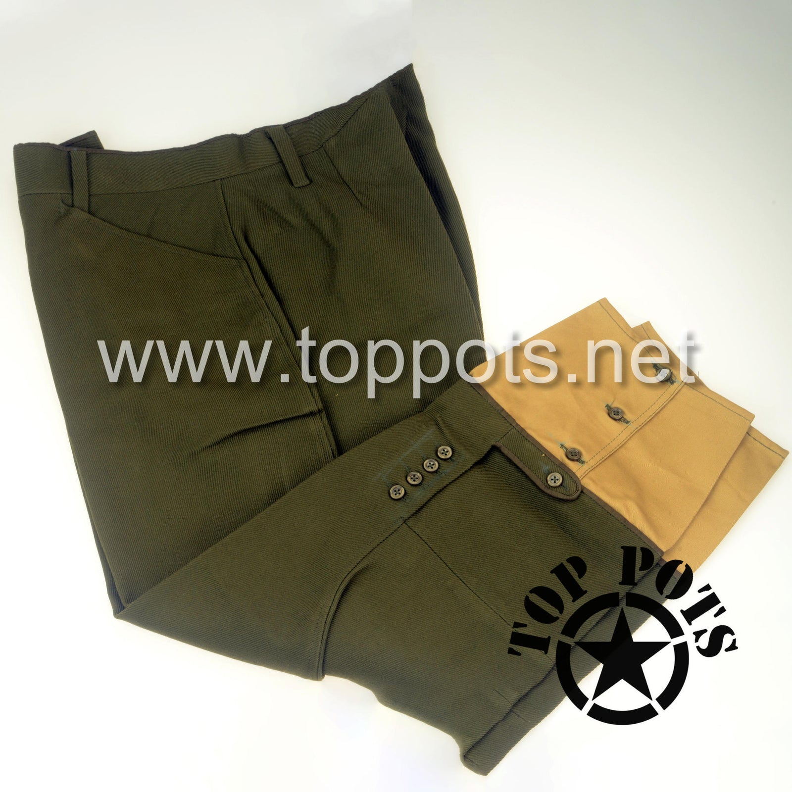 WWI US Army Reproduction American Doughboy Wool Officer Uniform Whipcord Riding Pant Breeches