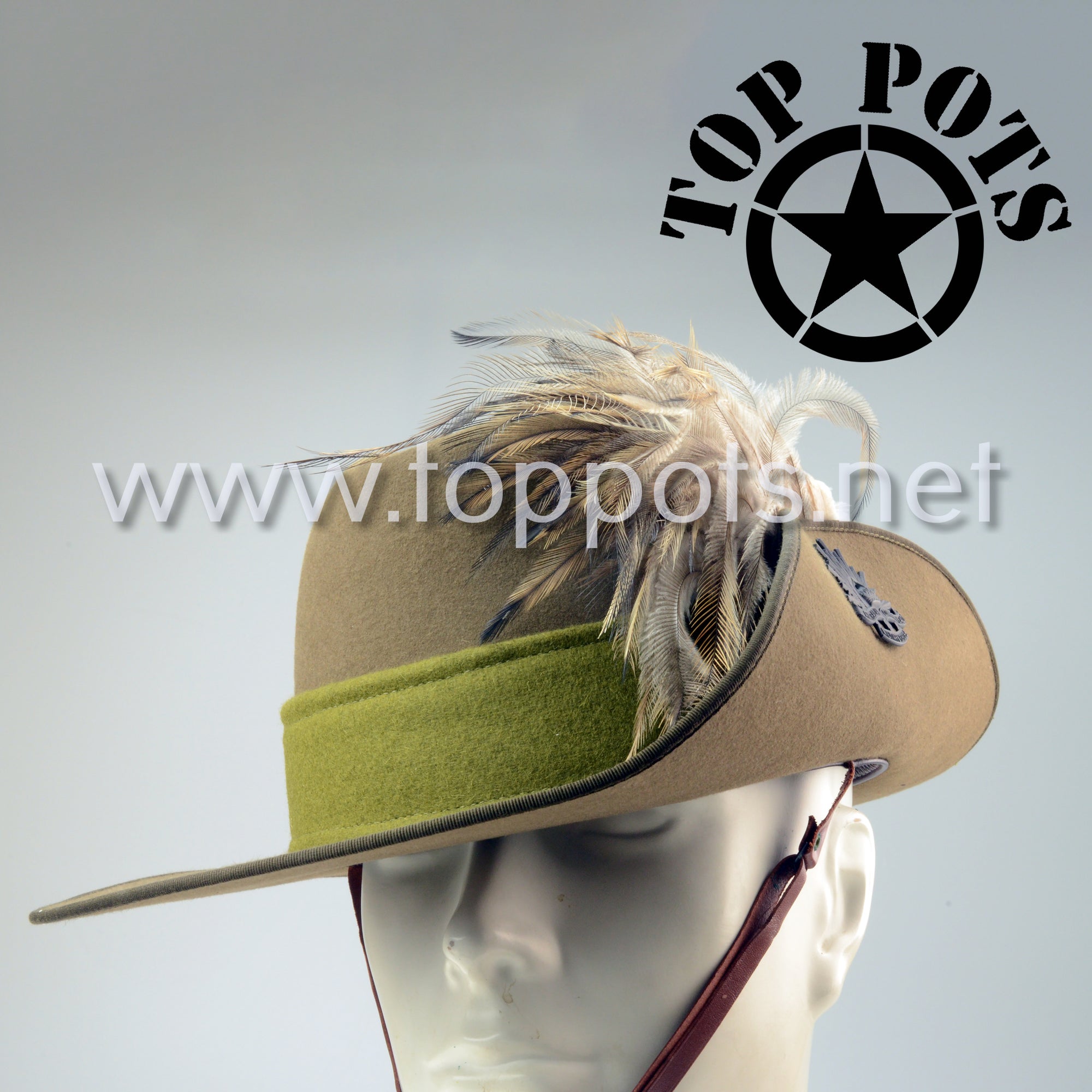 Featured Uniform - Reproduction WWI ANZAC Australian Light Horse Uniform Slouch Hat (Hat Only)