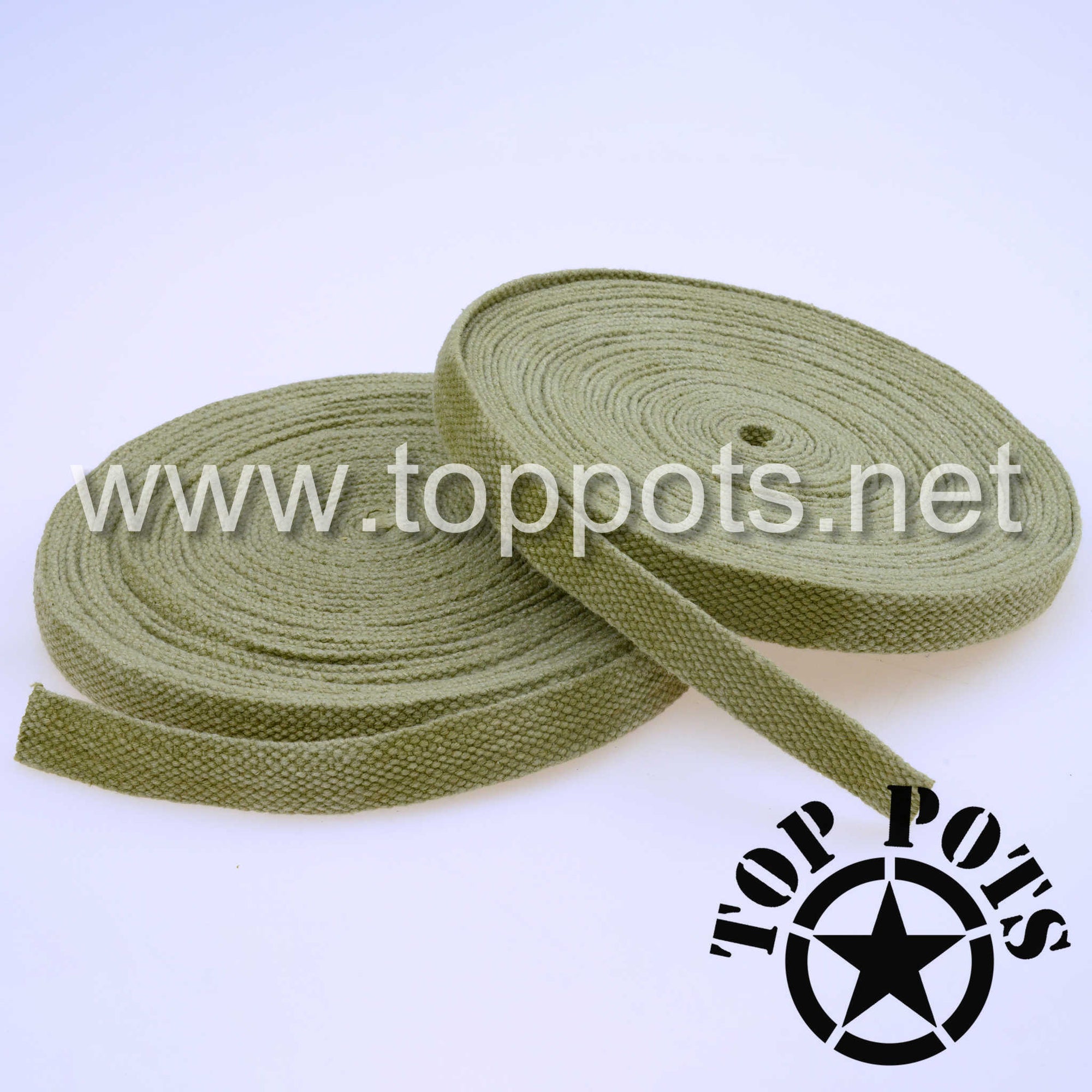 WWII US Army M1C Paratrooper Helmet Liner Cotton Olive Drab 3 A Strap Webbing - Shuttle Loom (Old Stock)