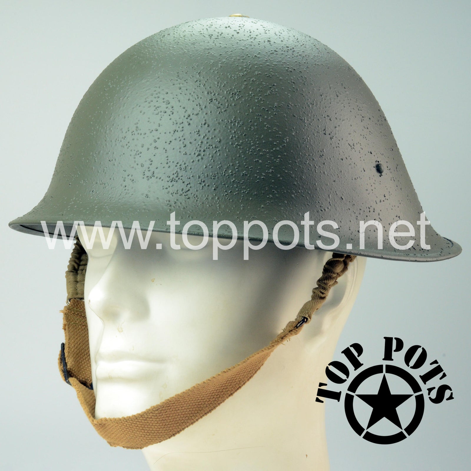 WWII British Army Reproduction MKIV MK4 Enlisted Turtle Helmet – Field Textured Finish