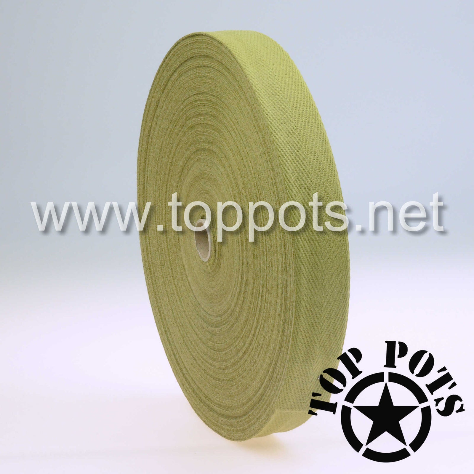 WWII US Army M1 Helmet Liner Cotton Olive Drab 3 Herring Bone Twill HBT Single Weave Suspension Webbing - Needle Loom (French Weave)