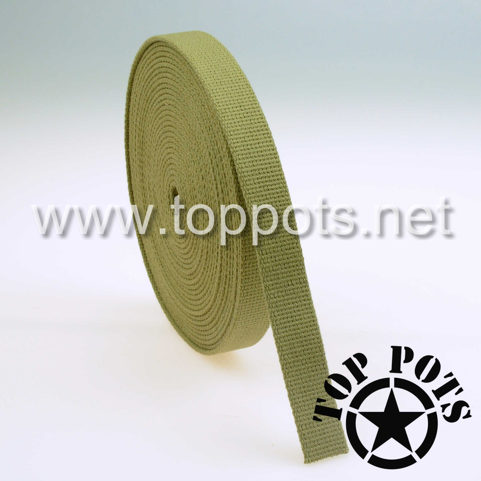 WWII US Army M1 Helmet Cotton Olive Drab 3 Chin Strap Webbing - Needle Loom