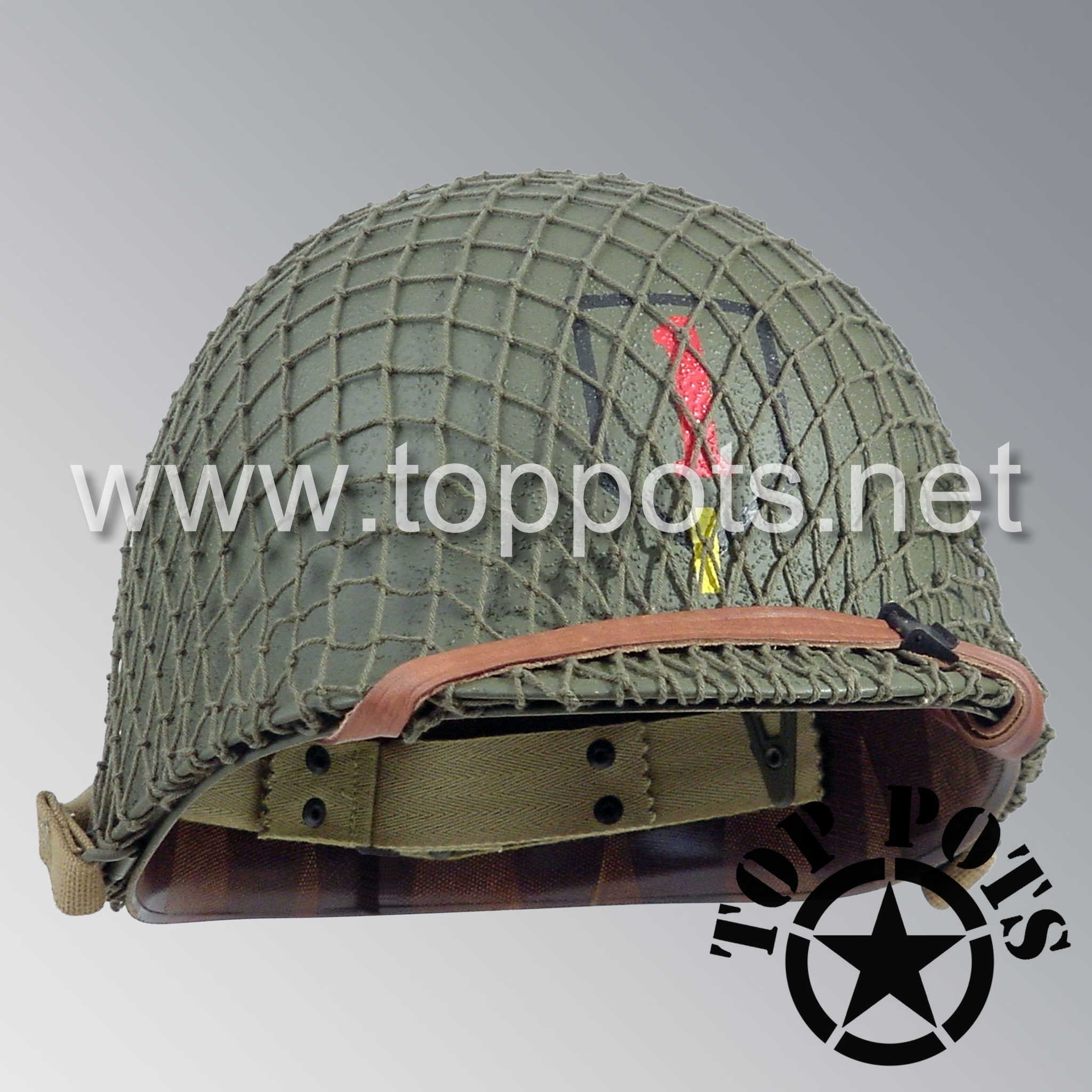 WWII US Army Restored Original M1 Infantry Helmet Swivel Bale Shell an - Top Pots