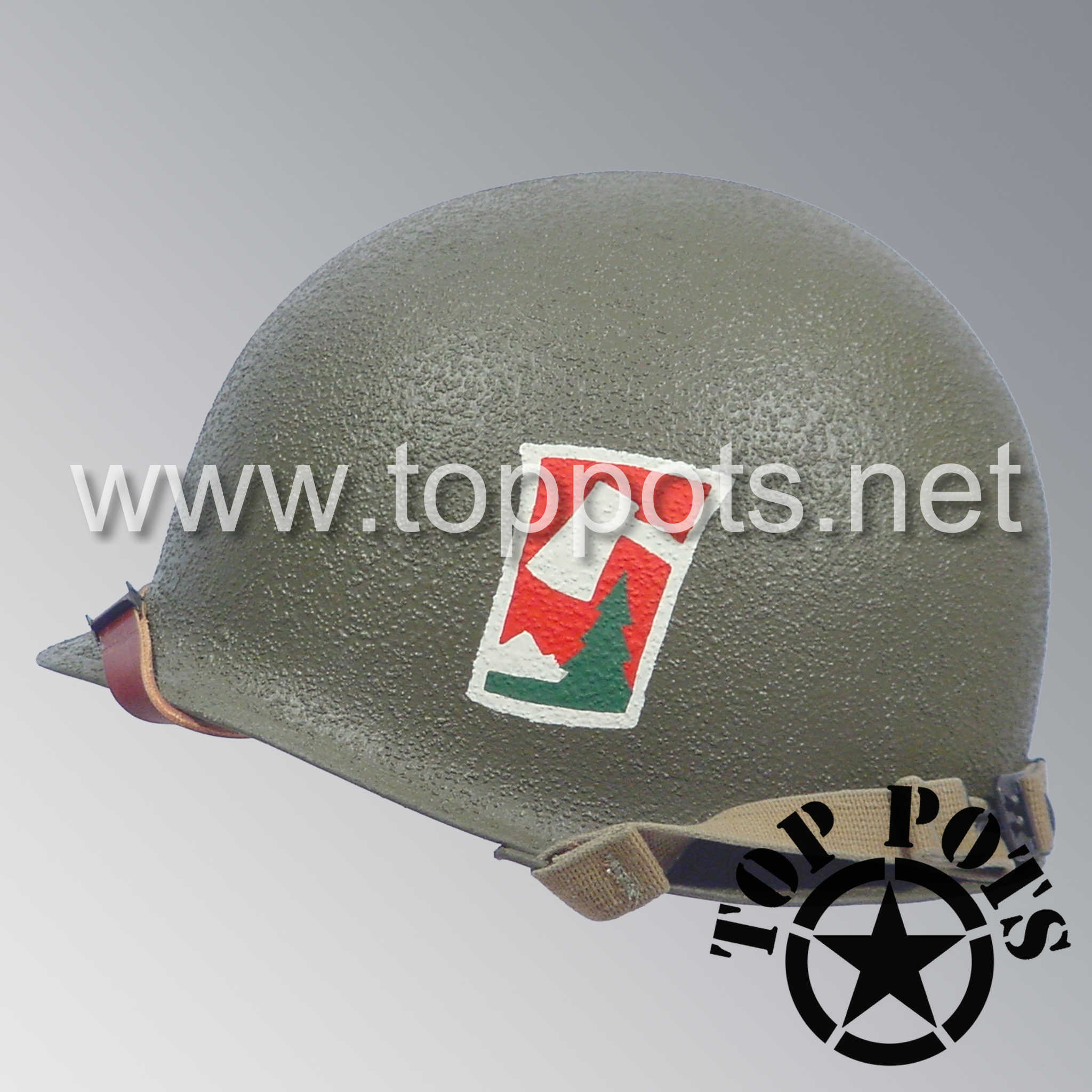 WWII US Army Restored Original M1 Infantry Helmet Swivel Bale Shell an - Top Pots