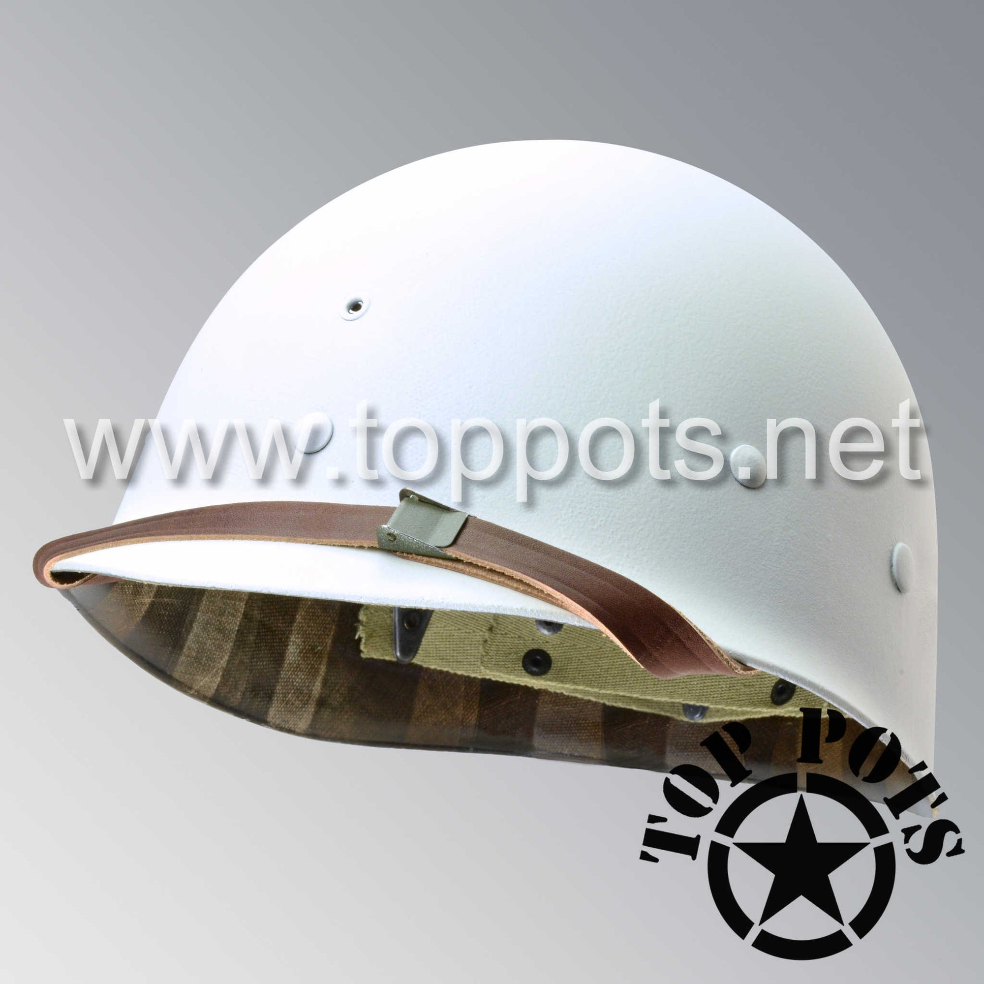 WWII US Army Restored Original M1 Infantry Helmet Liner - White