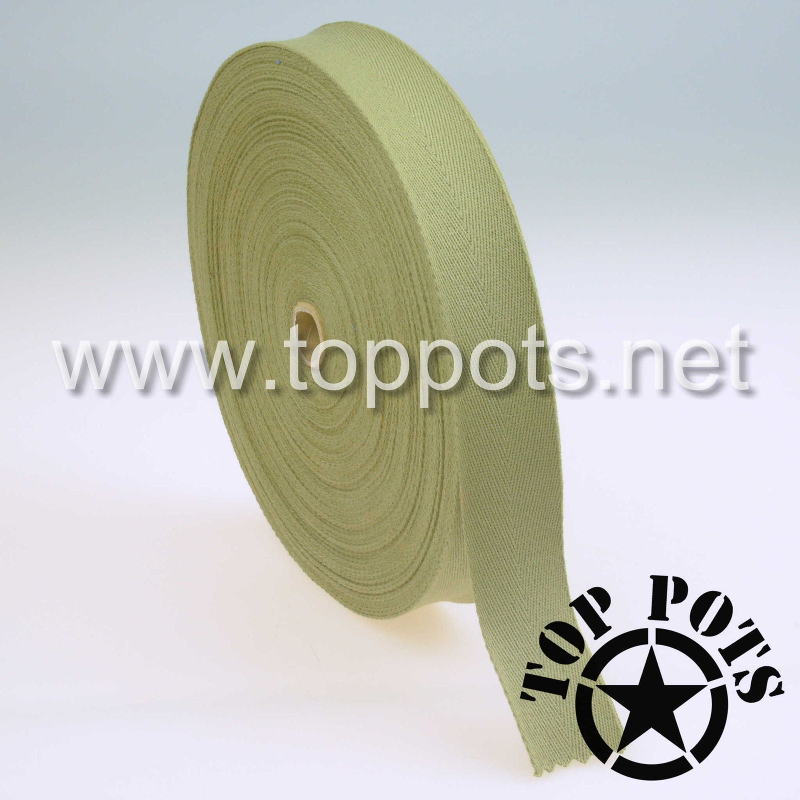 WWII US Army M1 Helmet Liner Cotton Olive Drab 3 Herring Bone Twill HBT Single Weave Suspension Webbing - Needle Loom