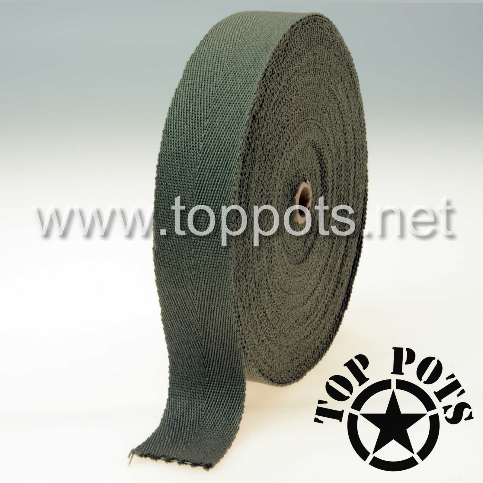 WWII US Army M1 Helmet Liner Cotton Olive Drab 7 Herring Bone Twill HBT Single Weave Suspension Webbing - Shuttle Loom