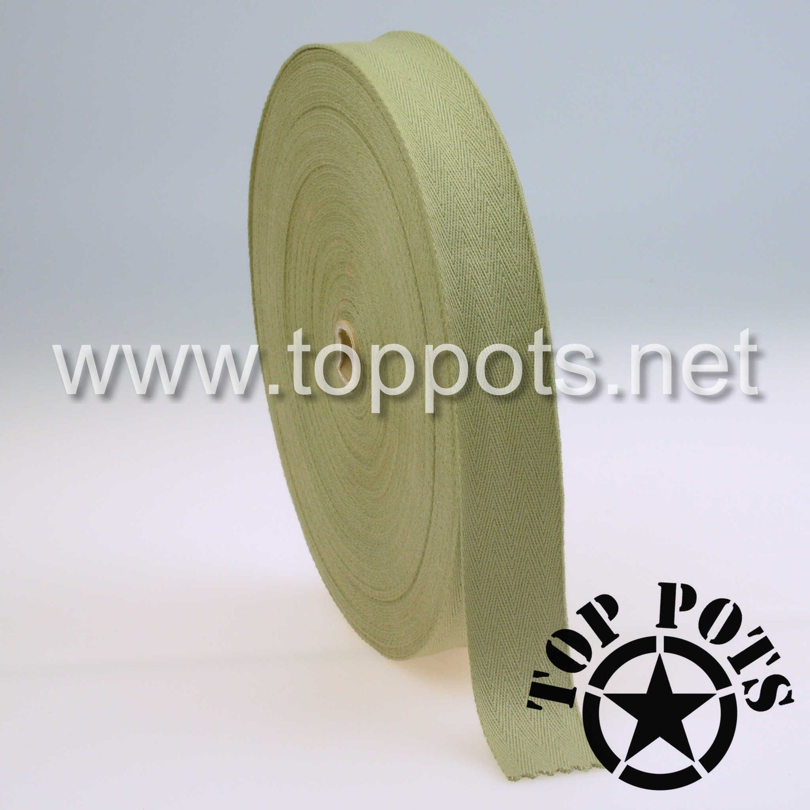 WWII US Army M1 Helmet Liner Cotton Olive Drab 3 Herring Bone Twill HBT Multiple Weave Suspension Webbing - Needle Loom