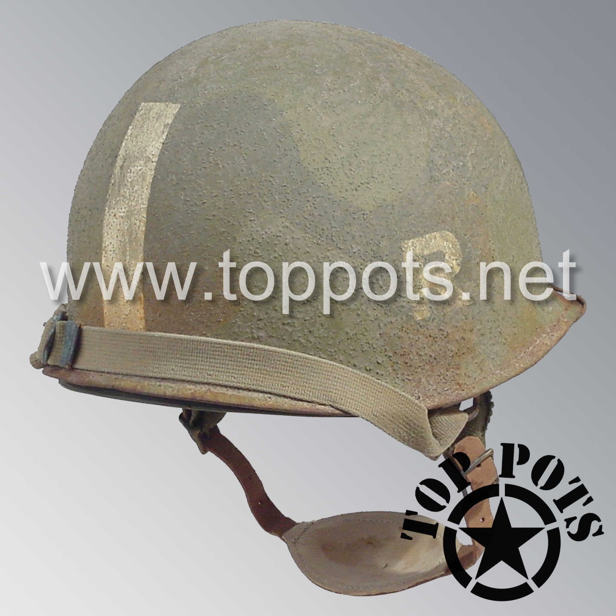 WWII US Army Aged Original M1C Paratrooper Airborne Helmet Swivel Bale - Top Pots