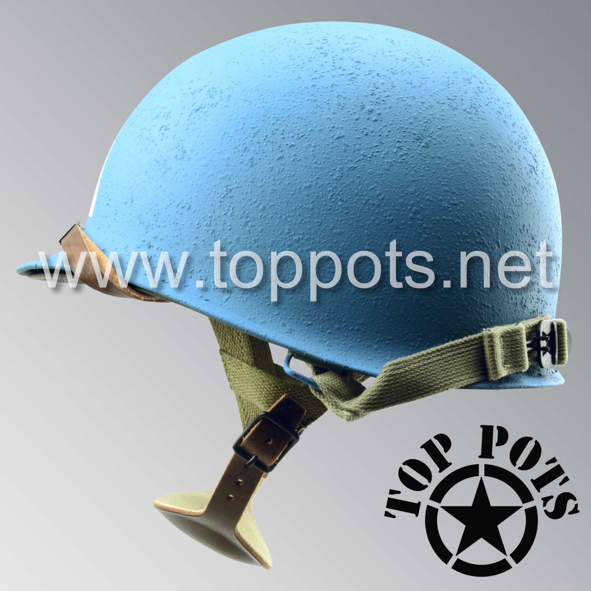 WWII US Army Restored Original M1C Paratrooper Airborne Helmet Swivel Bale Shell and Liner with Captain America Emblem